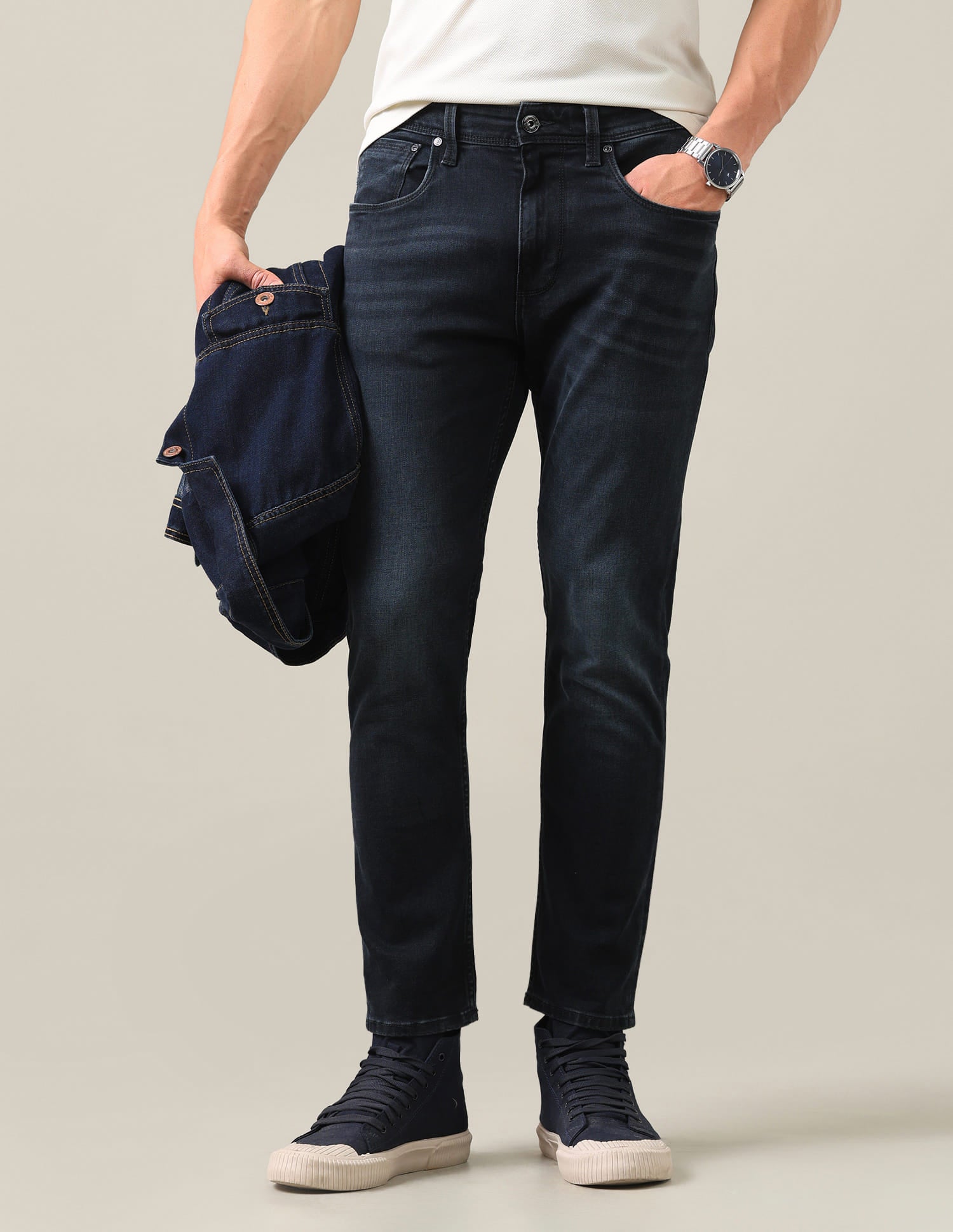 Cole Comfort Cropped Fit Blue Jeans Blue - U.S. Polo Assn. India | Large