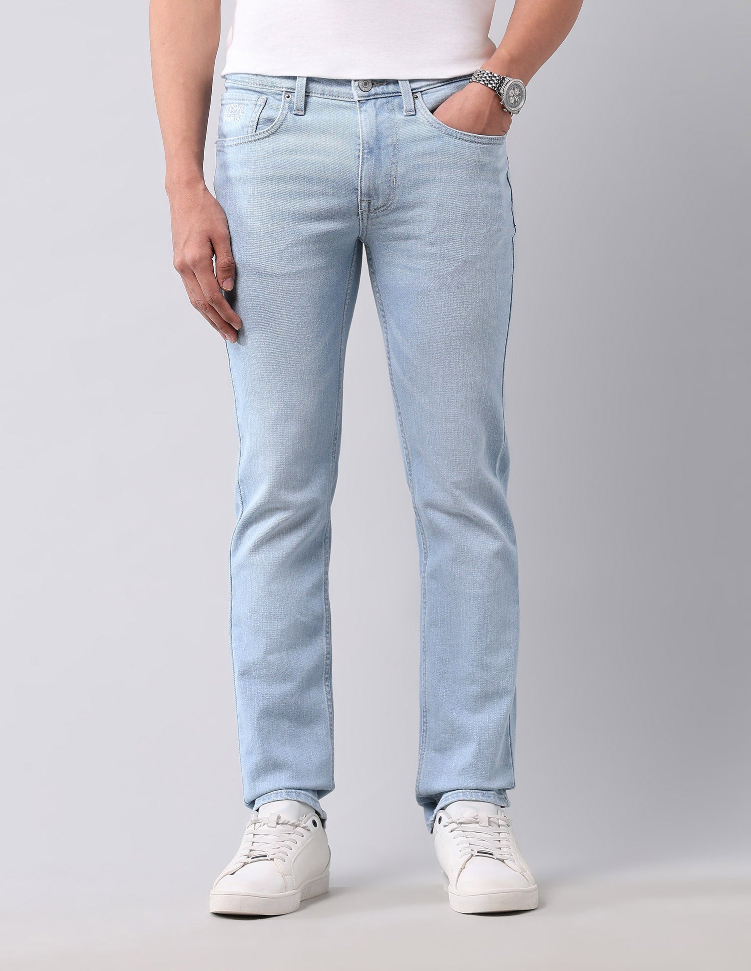 Regallo Skinny Fit Blue Jeans Light Blue - U.S. Polo Assn. India | Large