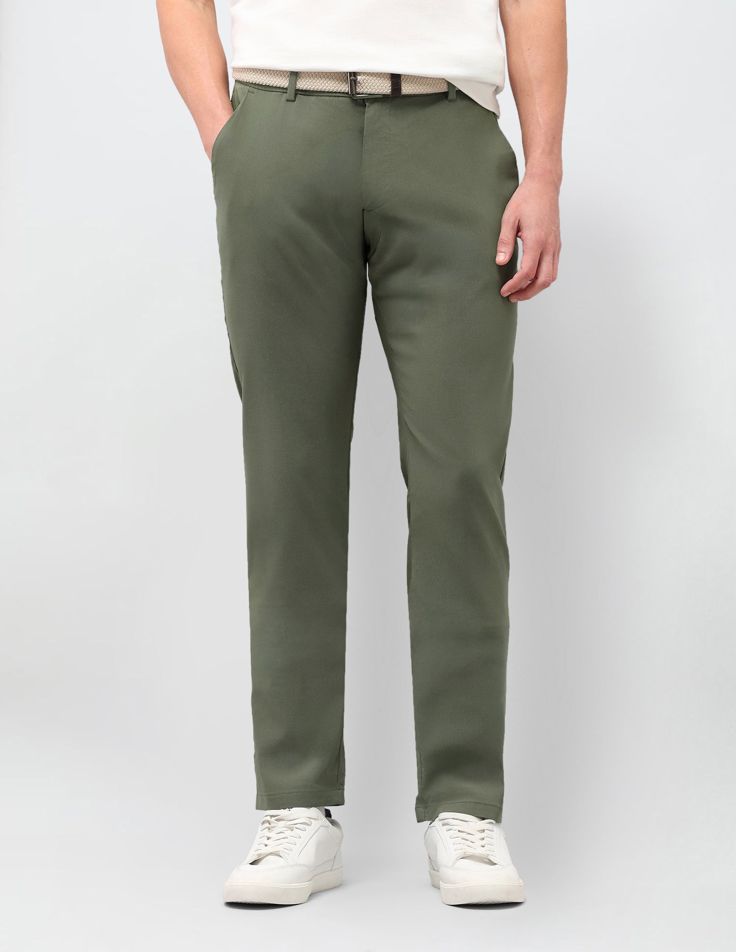 Satin Denver Slim Fit Trousers Olive - U.S. Polo Assn. India | Large