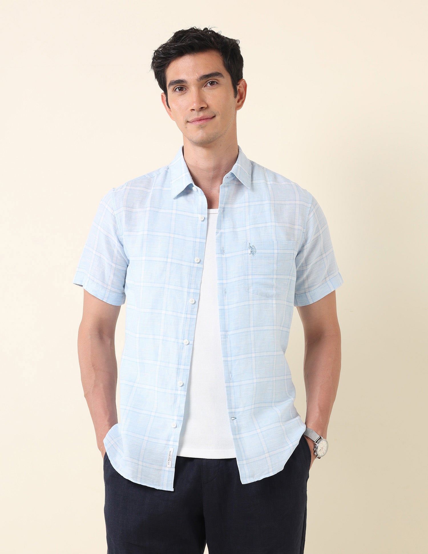 Grid Tattersall Checked Tailored Fit Shirt