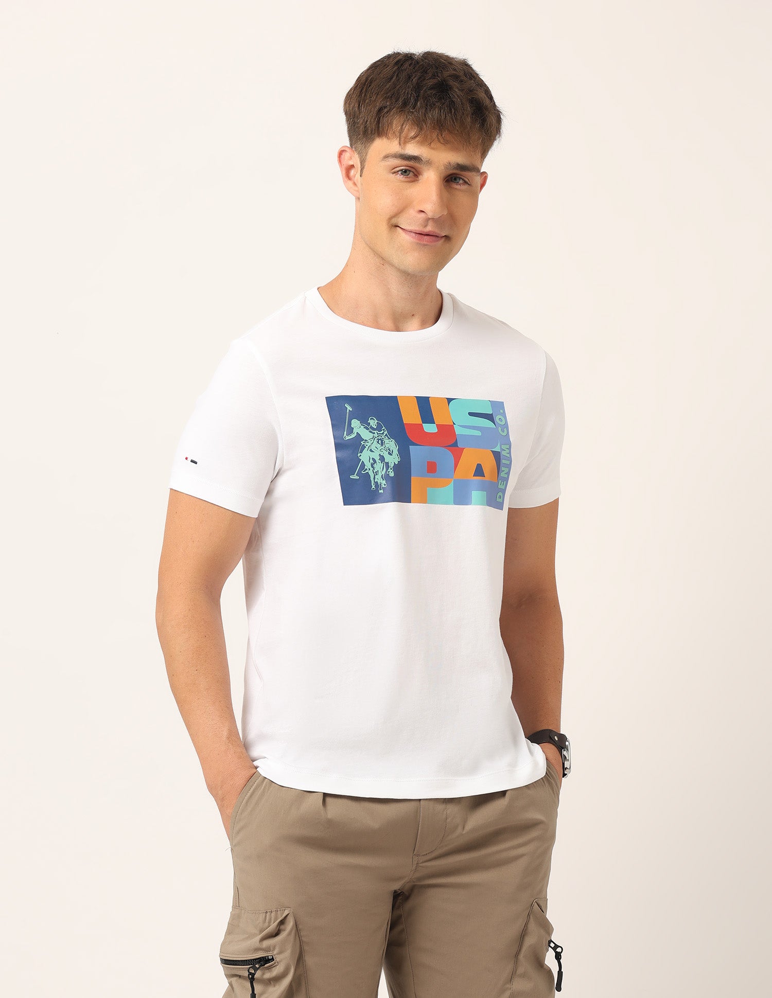 Brand Printed Muscle Fit T-Shirt