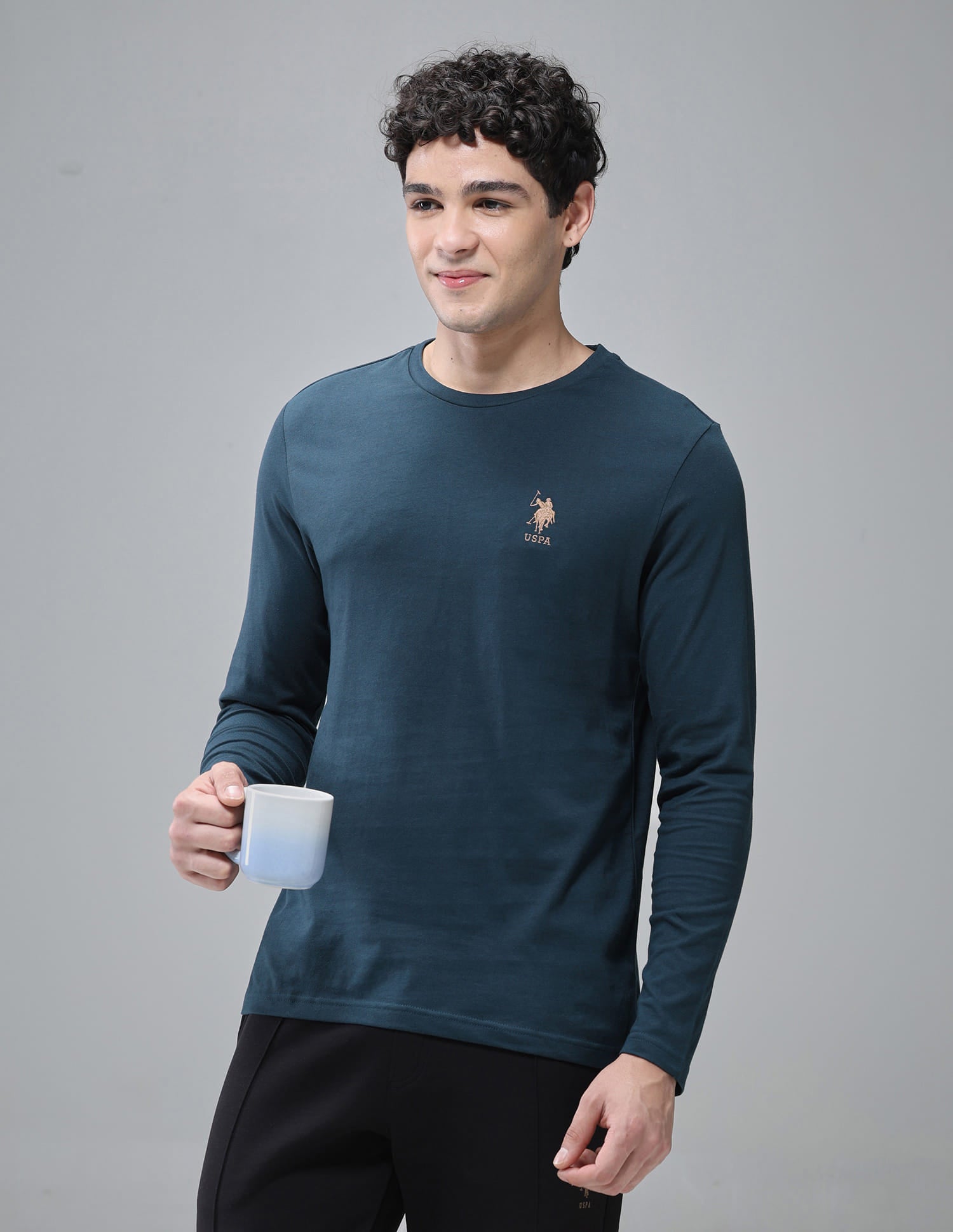 Comfort Fit Solid I693 Lounge T-Shirt - Pack Of 1 Teal - U.S. Polo Assn. India | Large