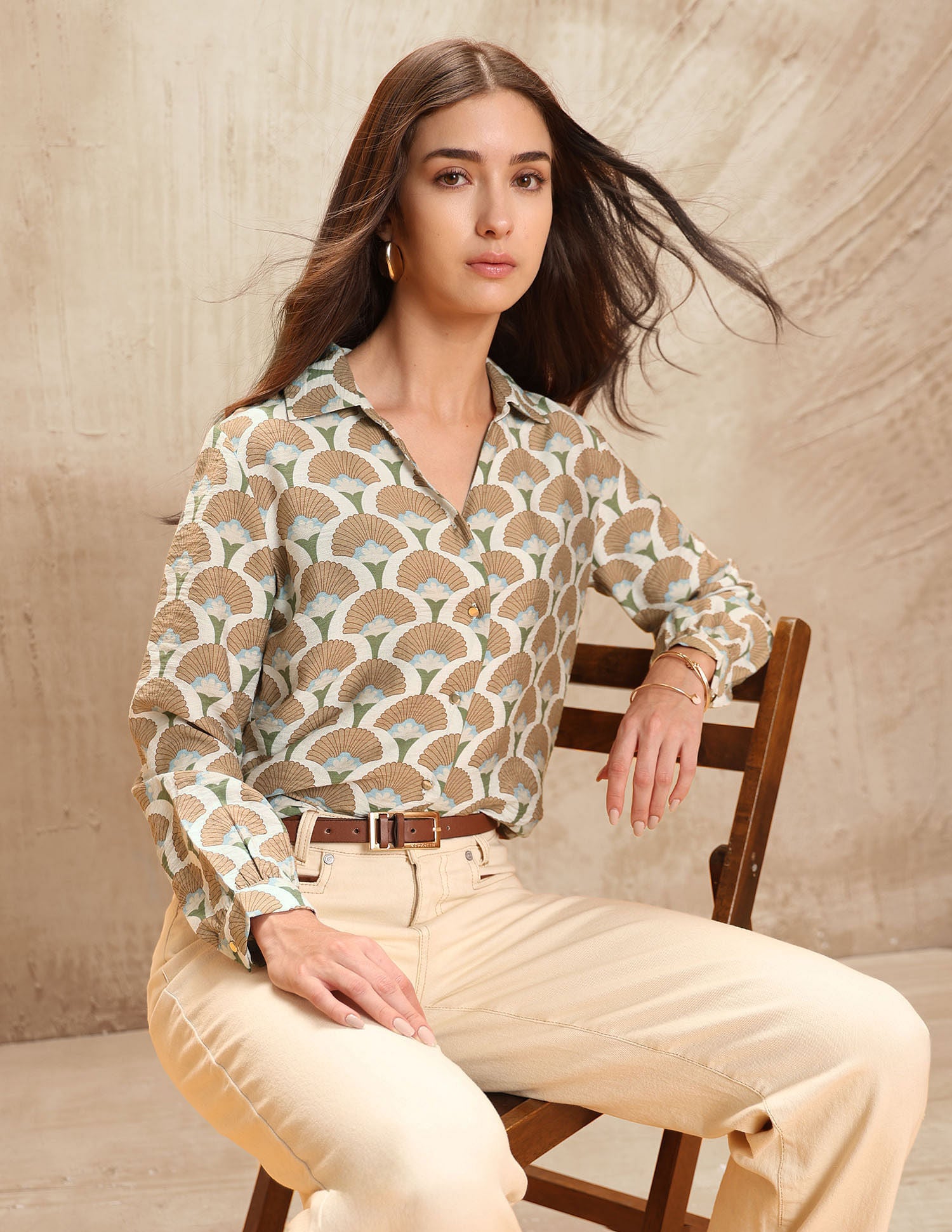 Regular Fit Floral Printed Shirt
