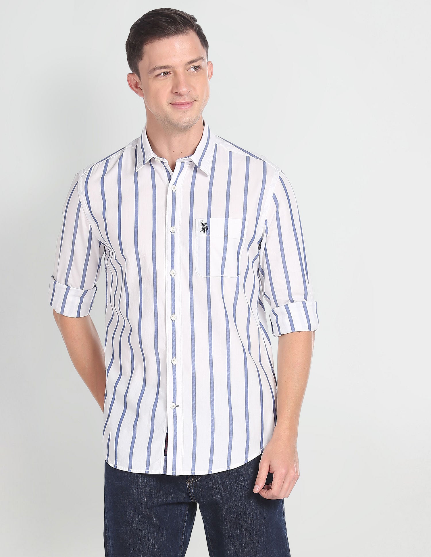 Vertical Stripe Slim Fit Shirt – U.S. Polo Assn. India