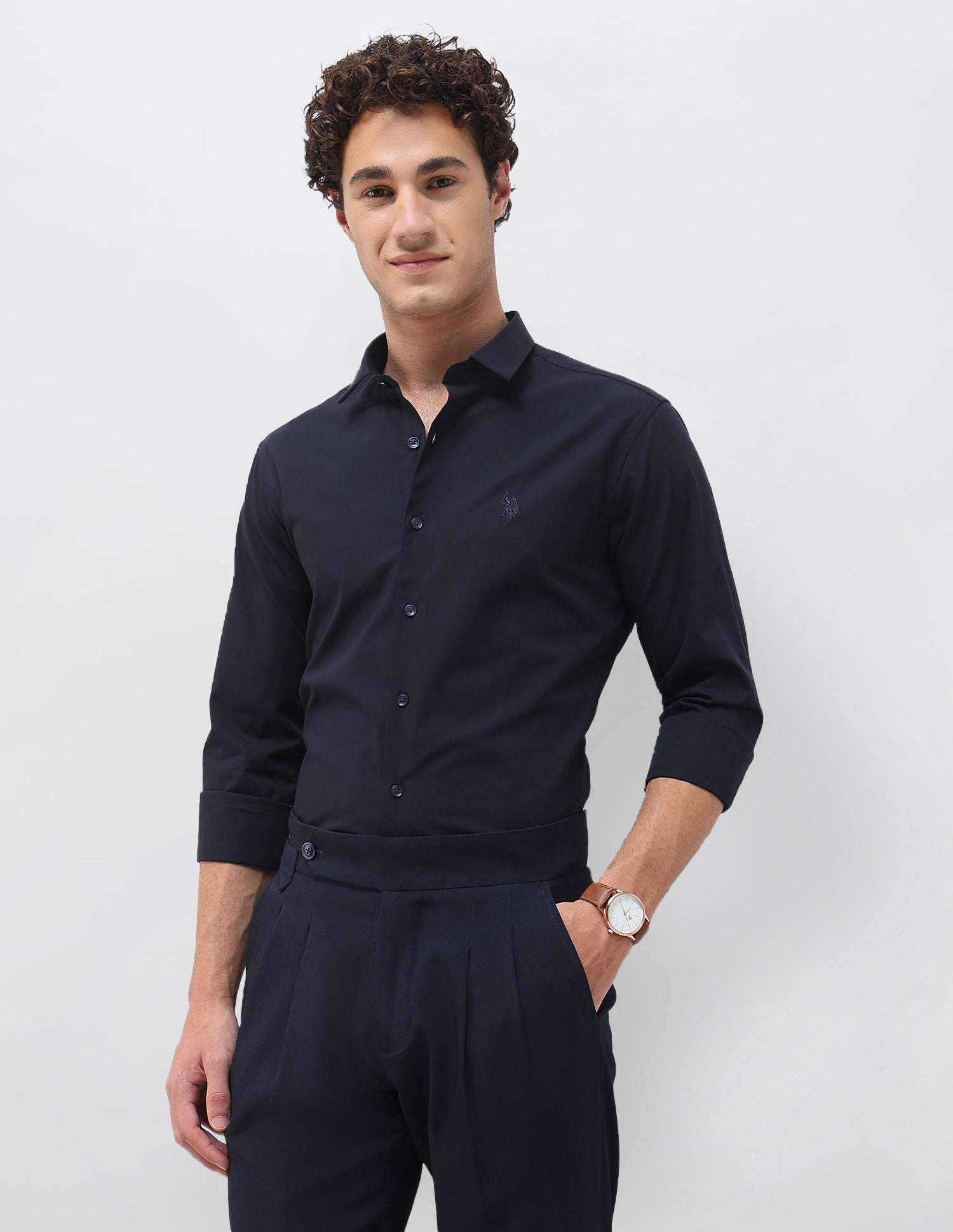 Solid Tailored Fit Shirt