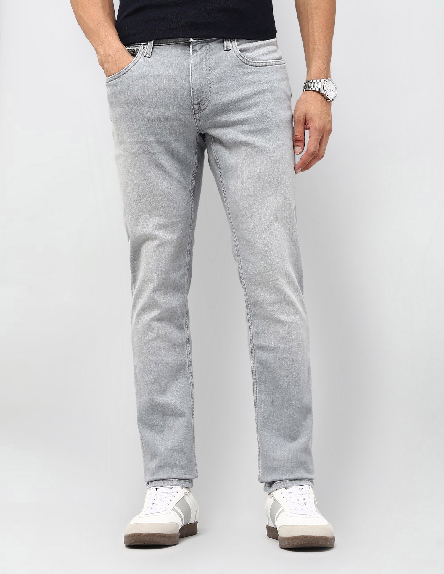 Brandon Slim Tapered Fit Grey Jeans