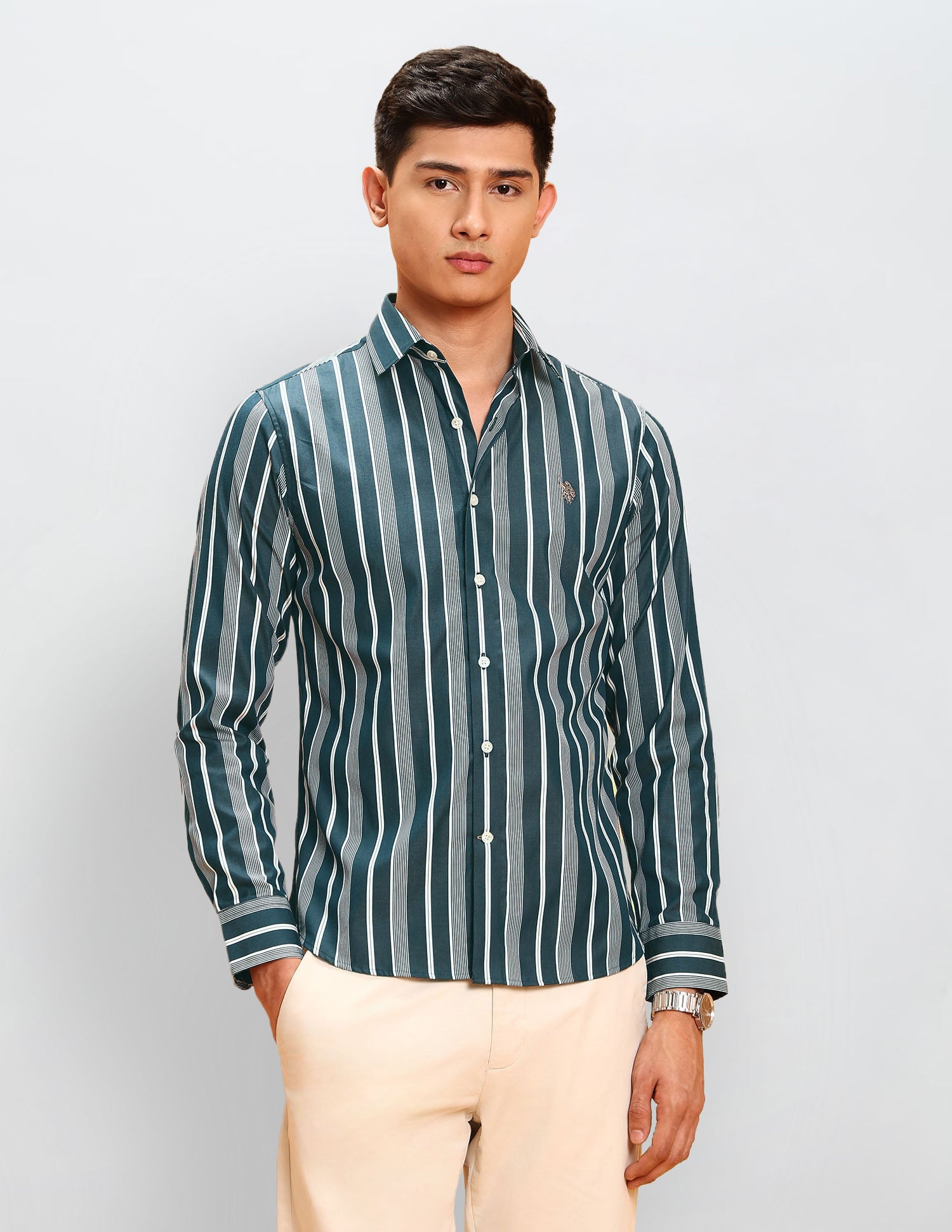 Poplin Vertical Striped Shirt