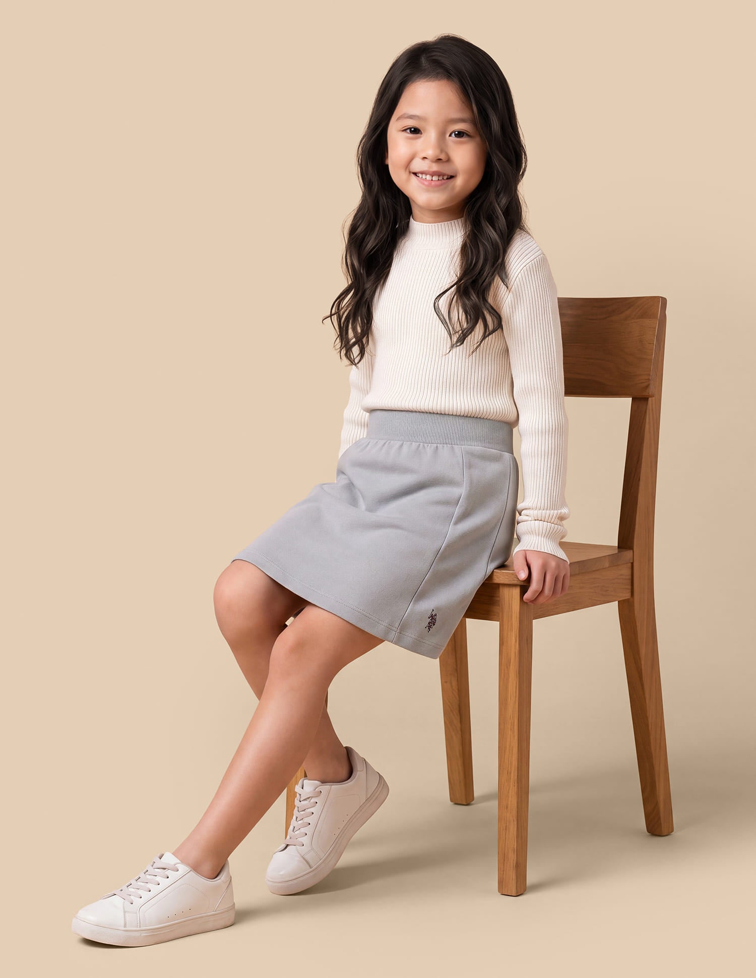 Mid Rise A-Line Skirt Grey - U.S. Polo Assn. India | Large