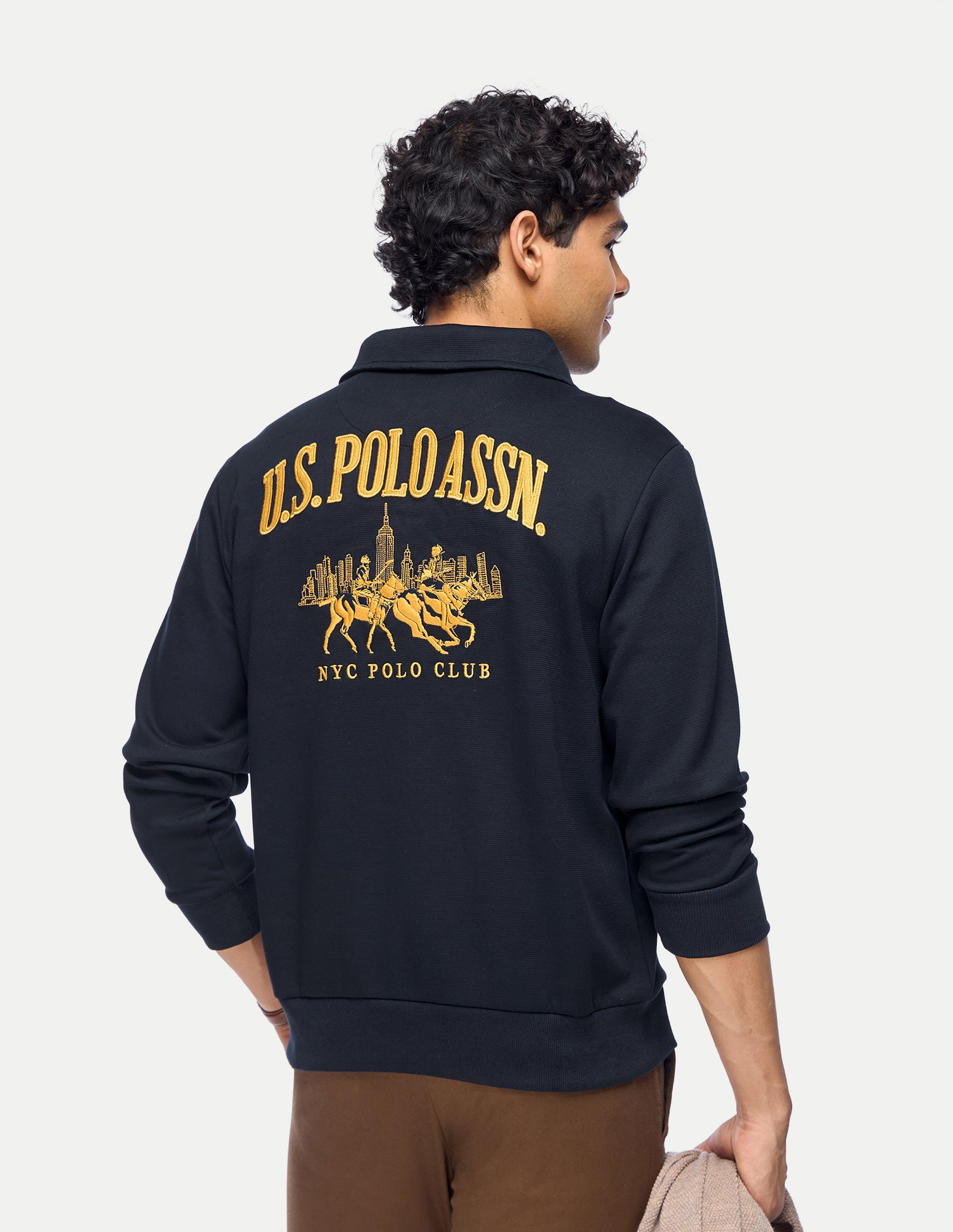 Brand Embroidered Slim Fit Sweatshirt Navy - U.S. Polo Assn. India | Large