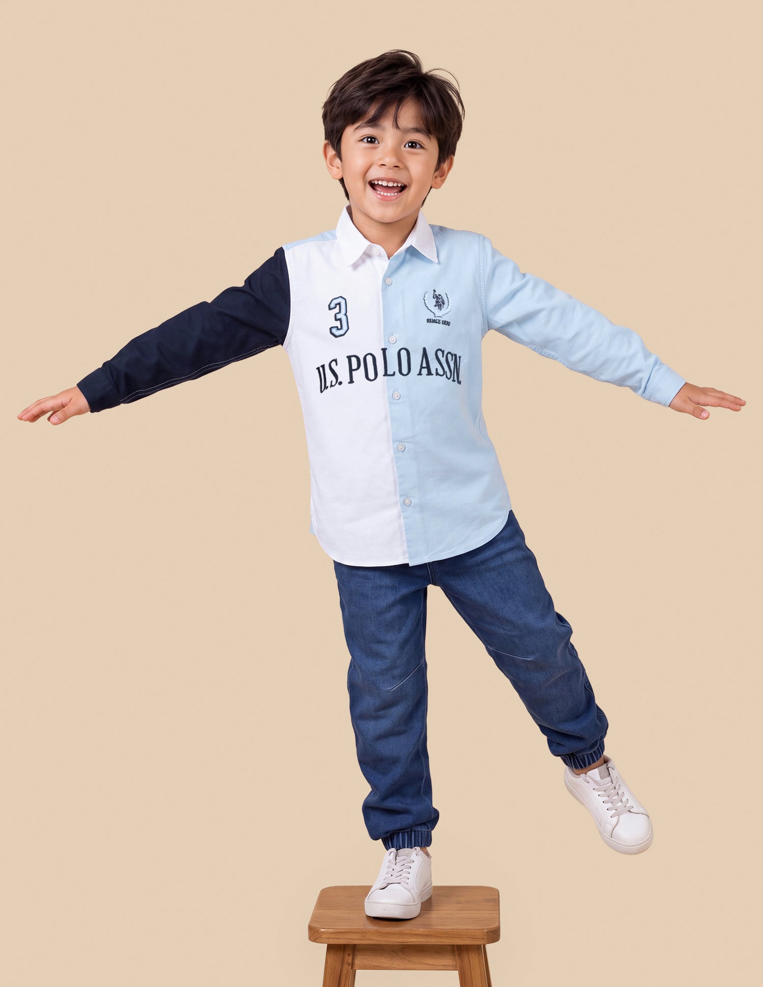 Brand Embroidered Oxford Shirt Light Blue - U.S. Polo Assn. India | Large