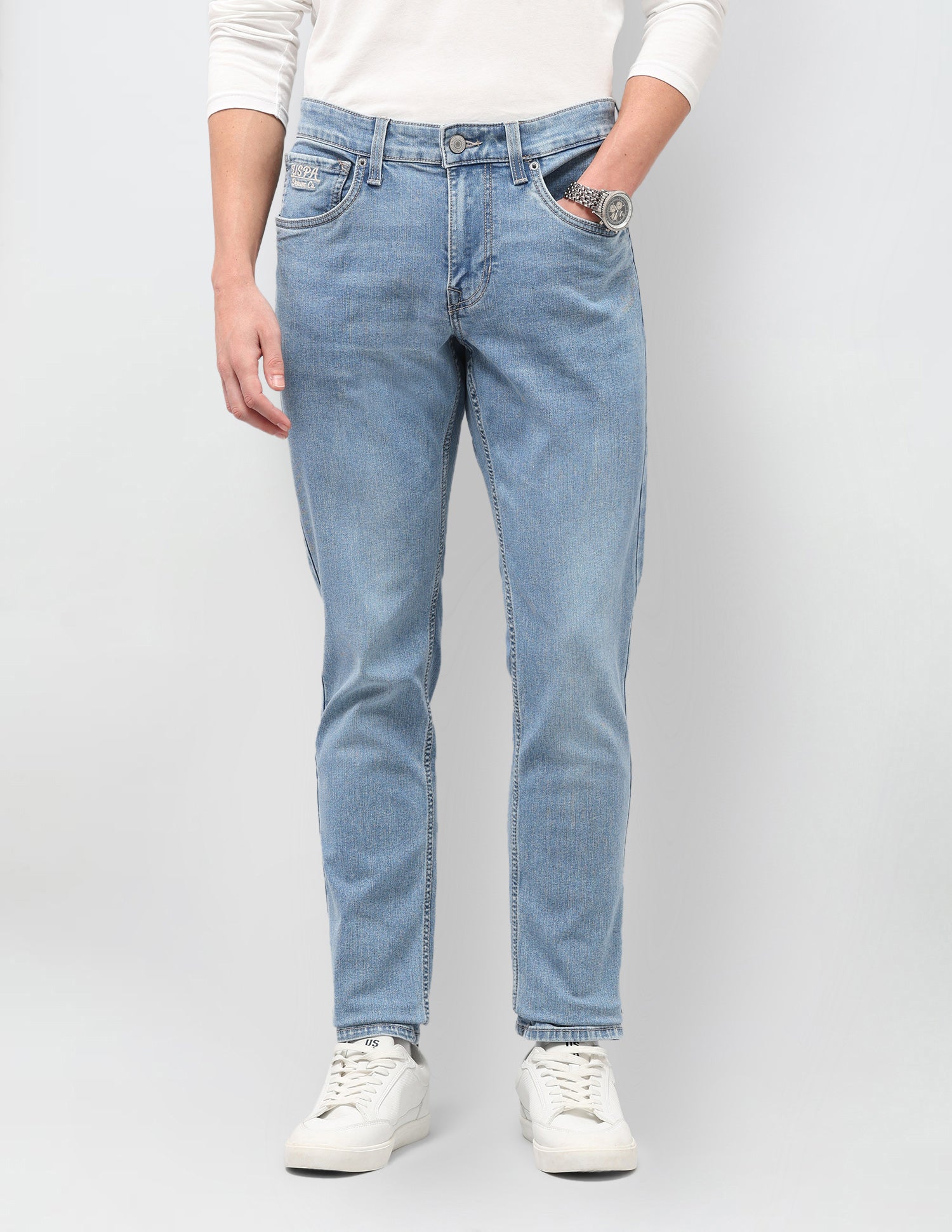 Solid Slim Fit Jeans Blue - U.S. Polo Assn. India | Large