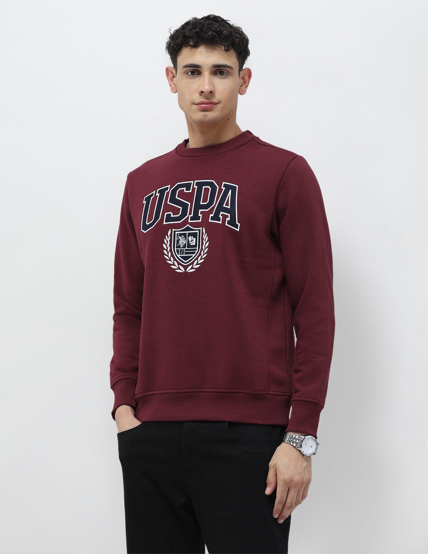 Brand Embroidered Regular Fit Sweatshirt