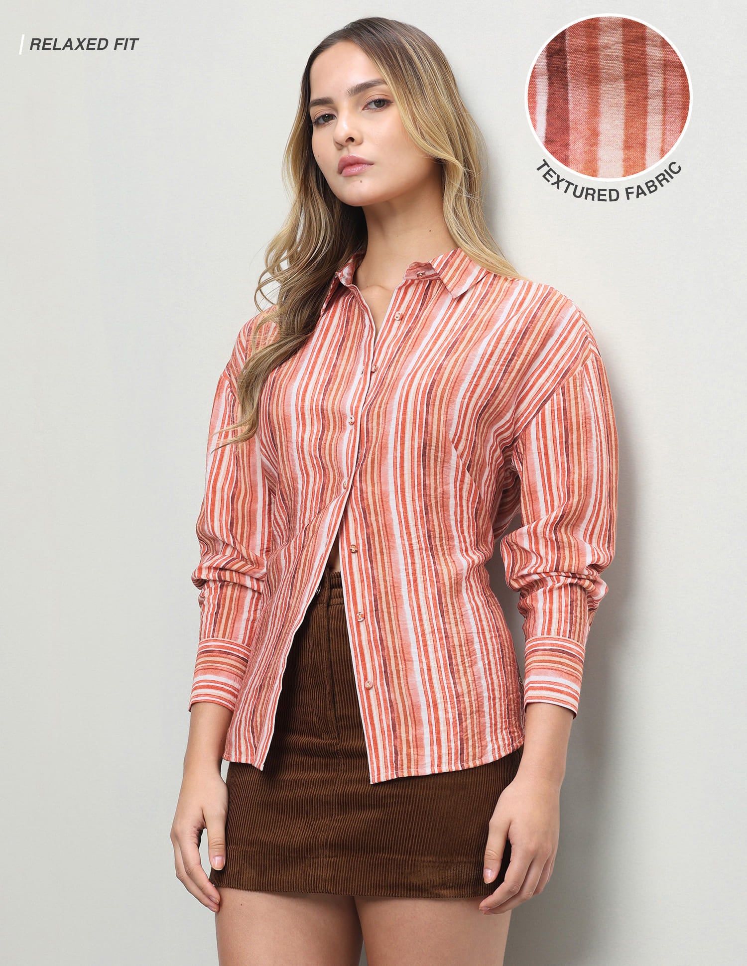 Vertical Striped Relaxed Fit Shirt