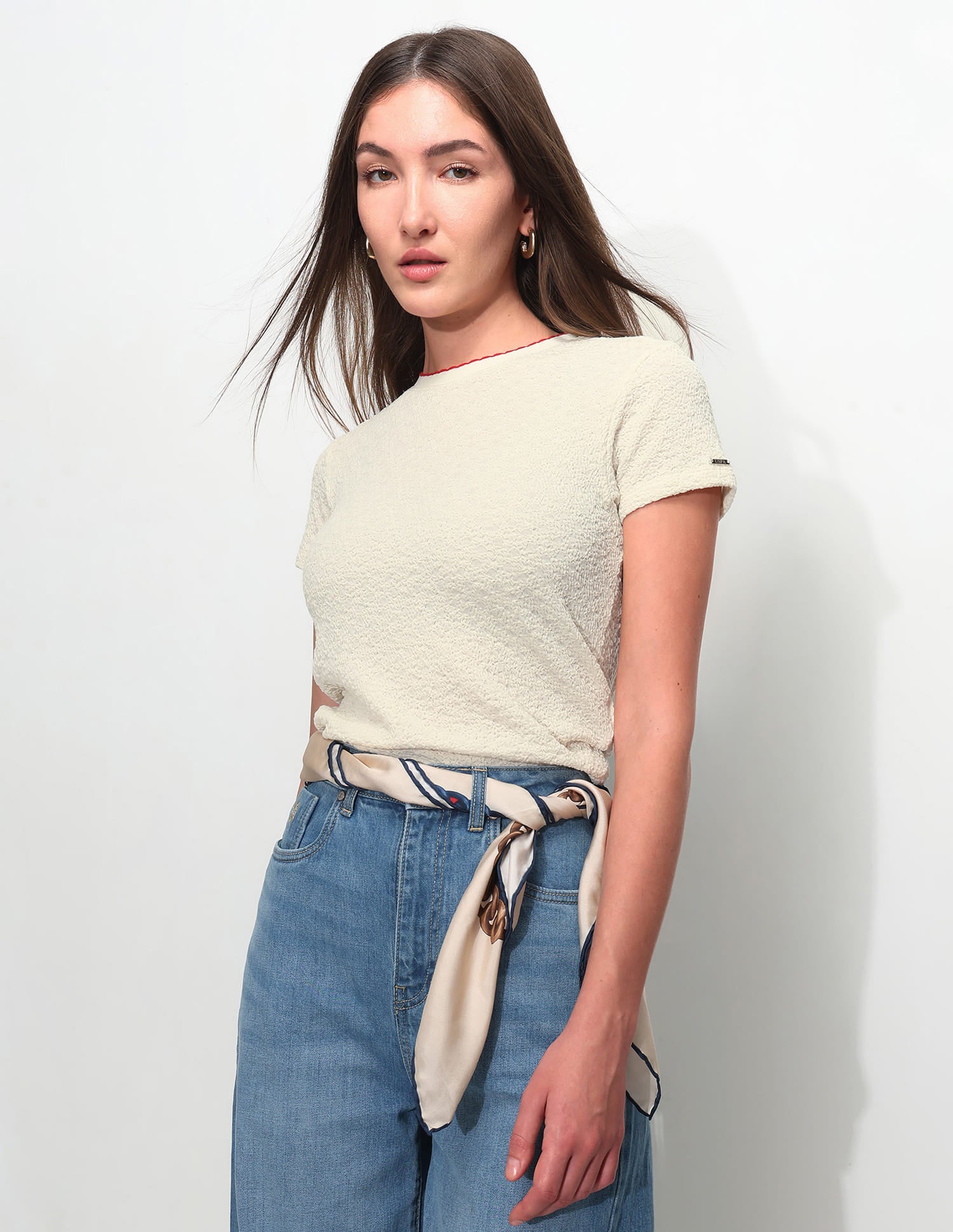 Fitted Textured T-Shirt