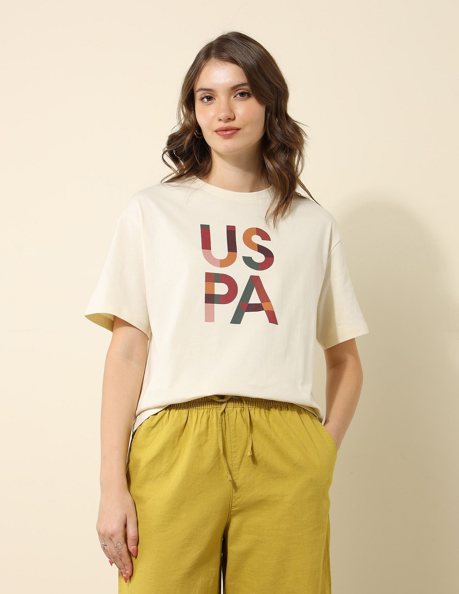 Boyfriend Fit Brand Printed T-Shirt