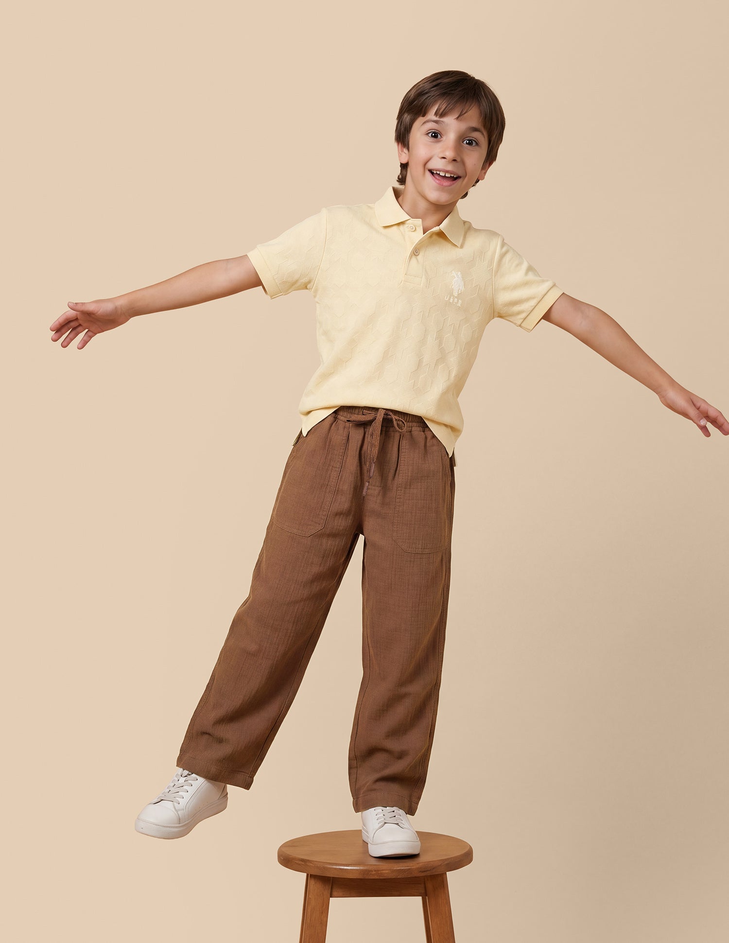 Relaxed Fit Crinkle Trousers