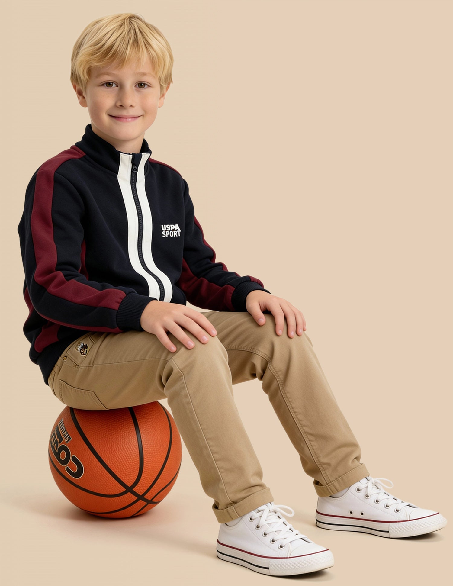 Boys Colour Blocked Regular Fit Sweatshirt