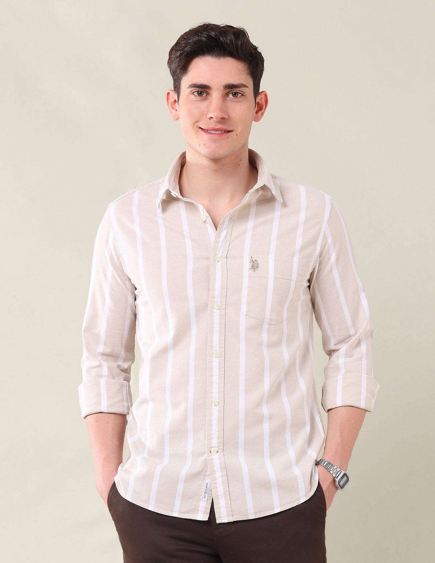 Vertical Striped Oxford Shirt