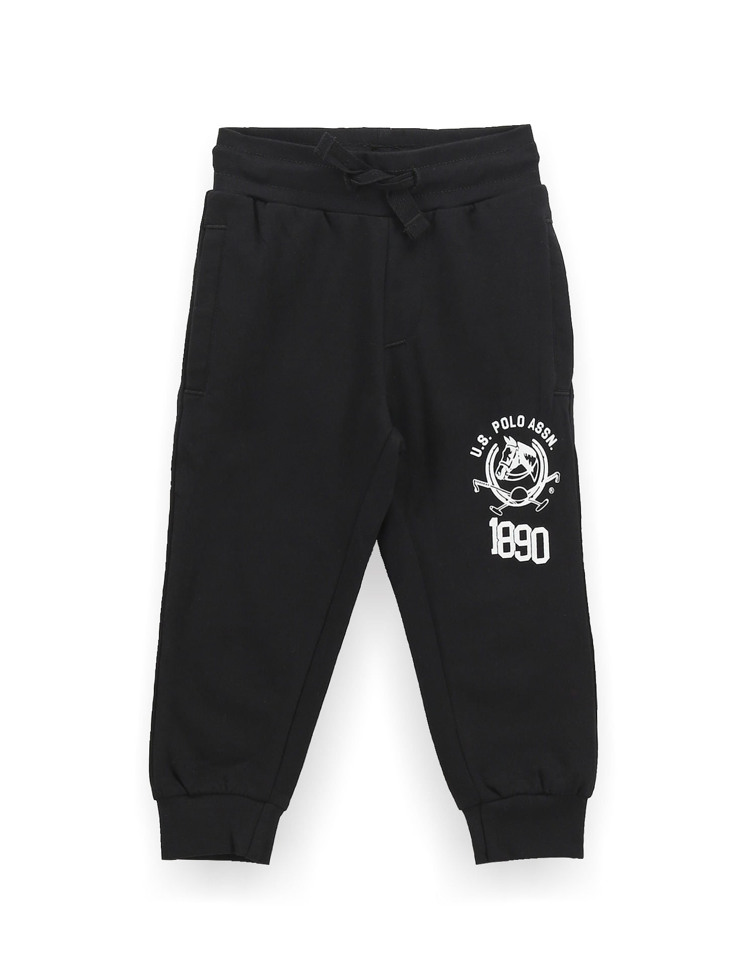 Boys Solid Logo Joggers Black - U.S. Polo Assn. India | Large