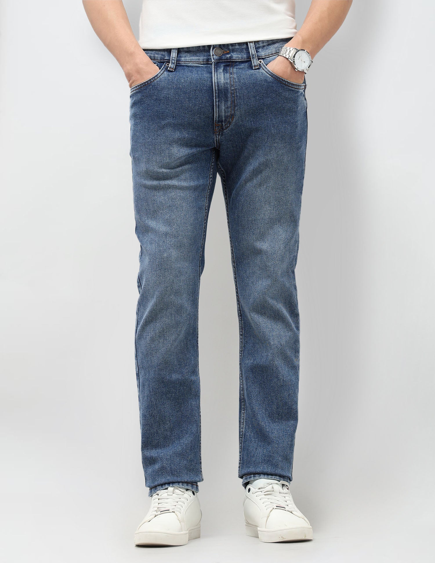 Brandon Slim Tapered Fit Blue Jeans Blue - U.S. Polo Assn. India | Large