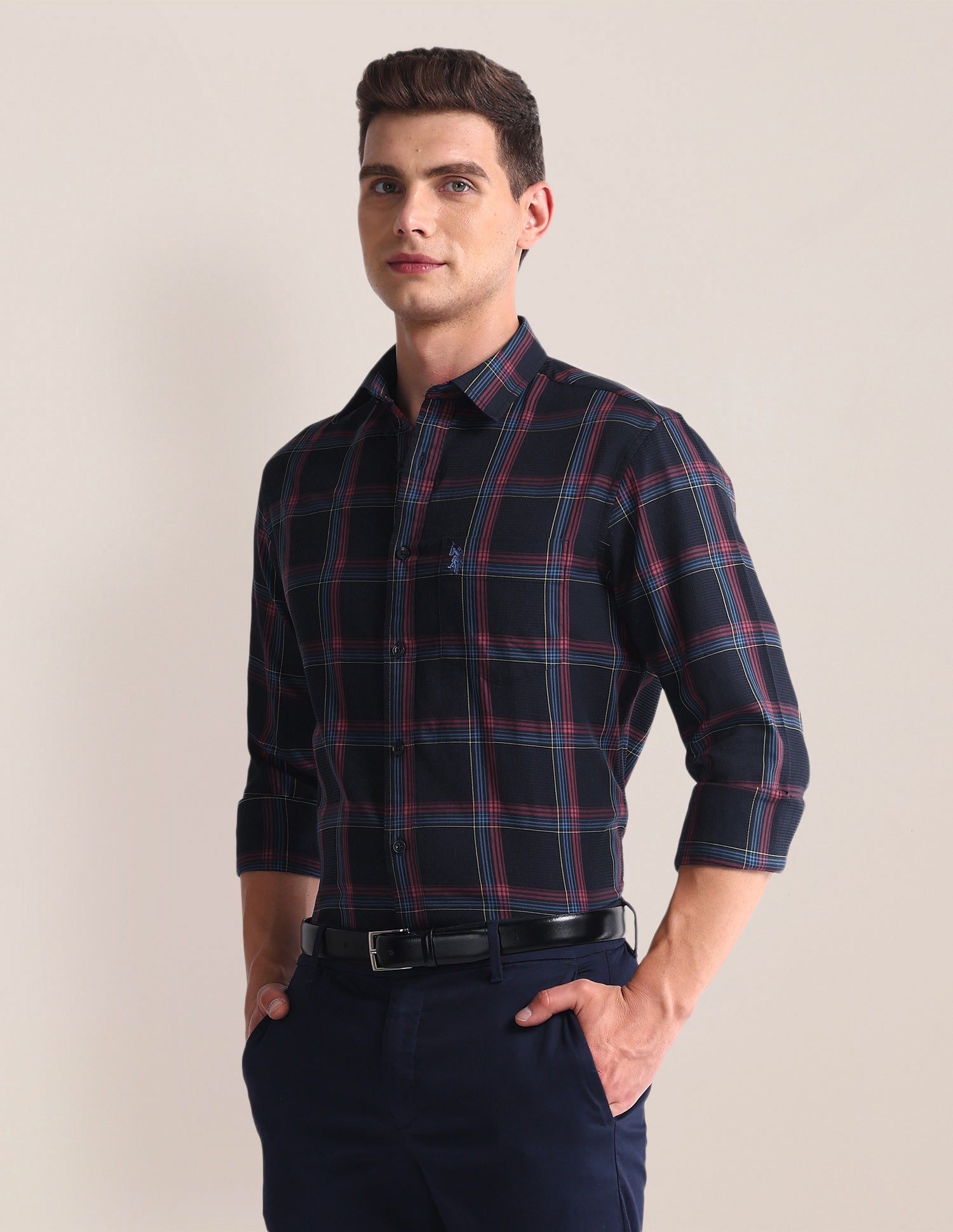 Tartan Check Twill Shirt Navy - U.S. Polo Assn. India | Large
