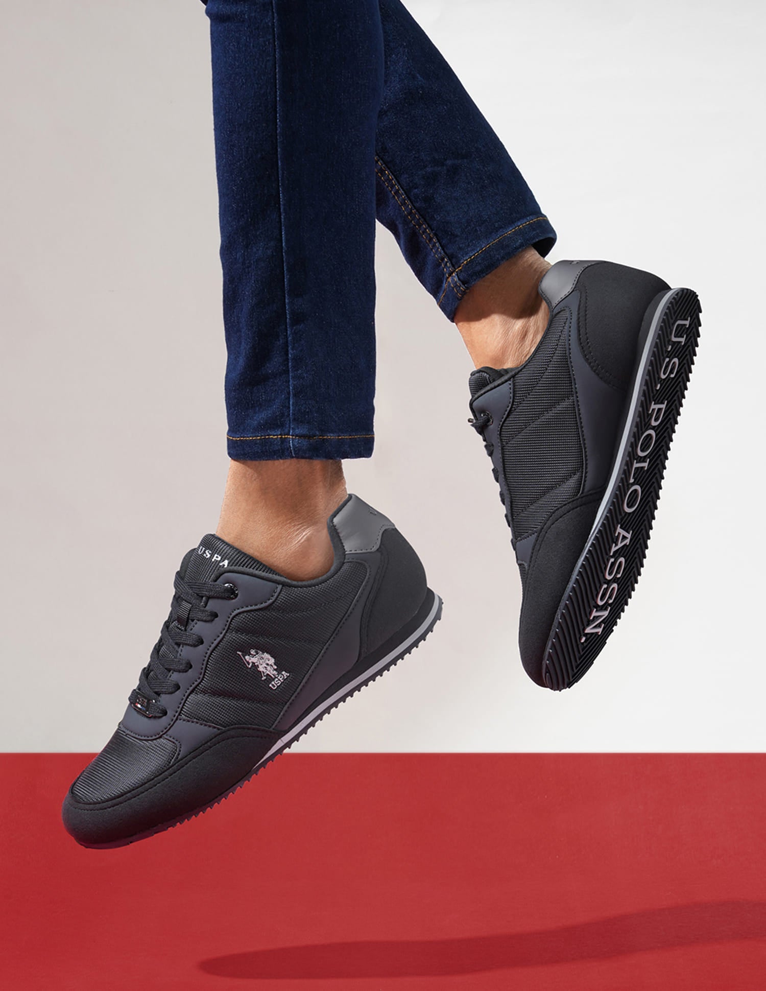Men Eliza 2.0 Black Work Casuals Lace Up Shoes Black - U.S. Polo Assn. India | Large
