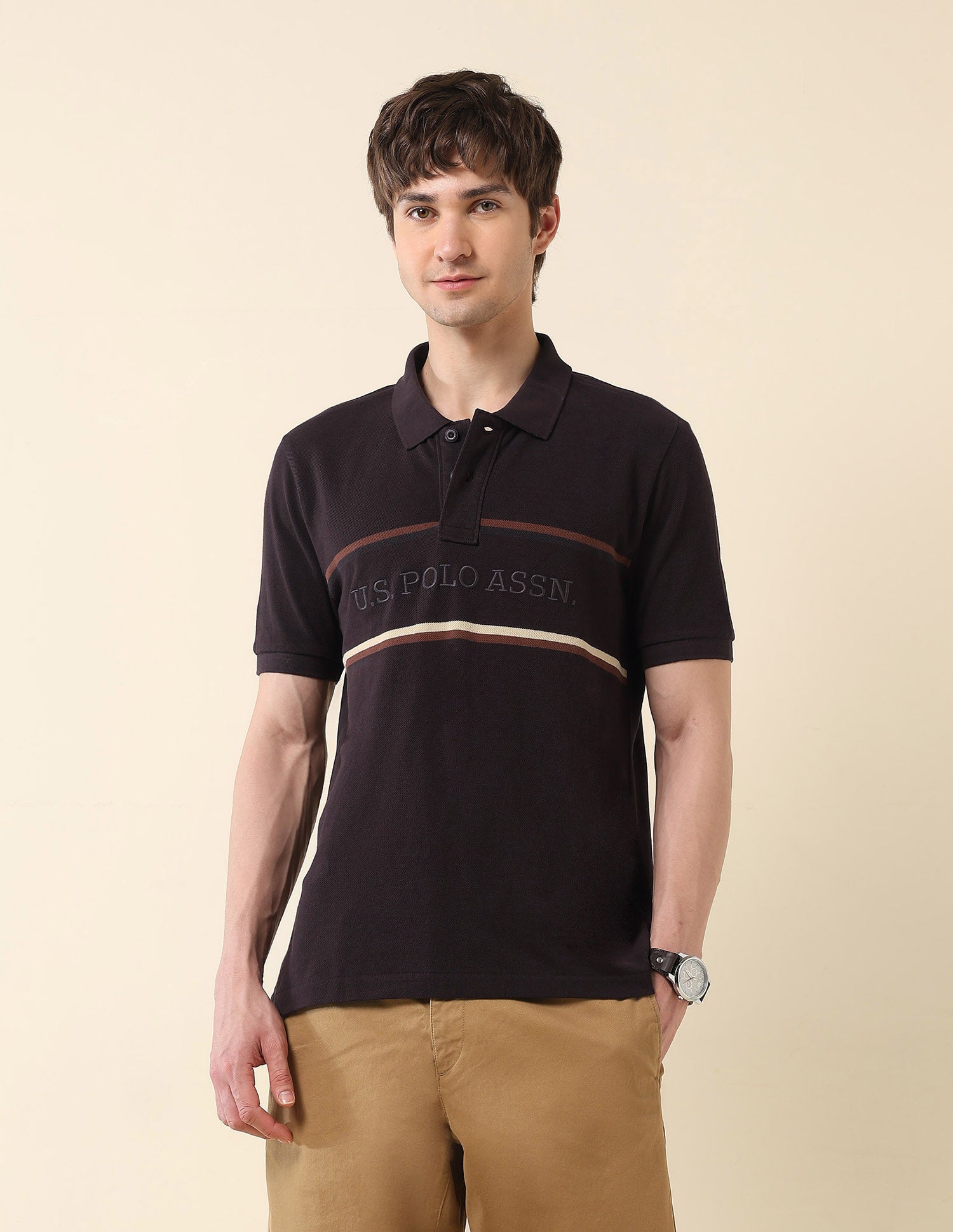 Brand Embroidered Classic Polo Shirt