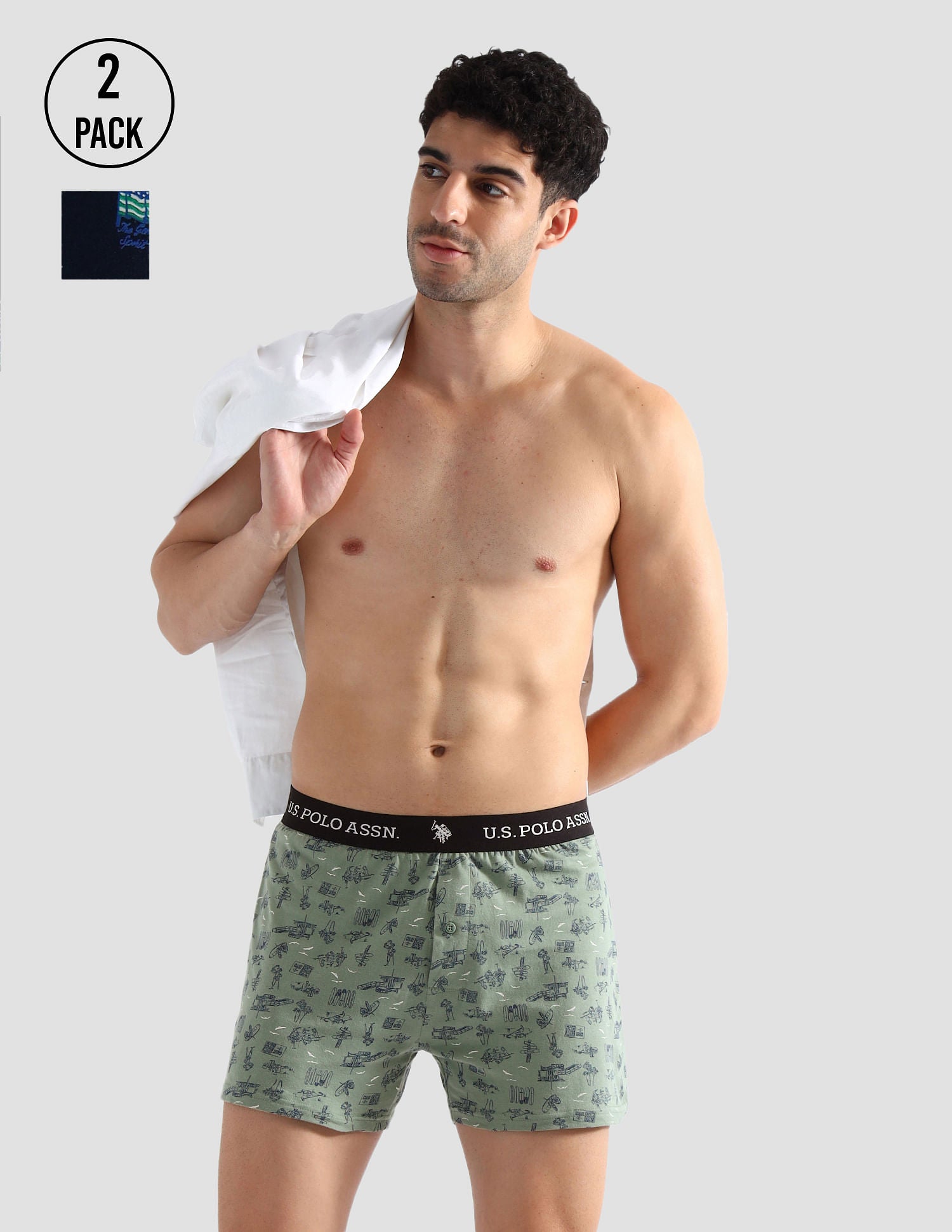 Comfort Regular Fit Solid OEX09 Boxers - Pack of 2