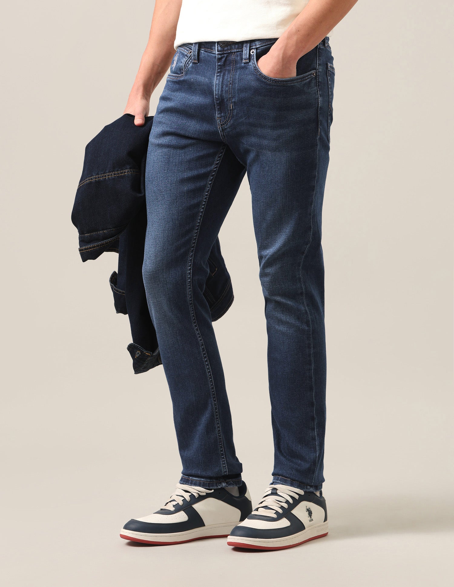 Regallo Skinny Fit Blue Jeans Dark Blue - U.S. Polo Assn. India | Large