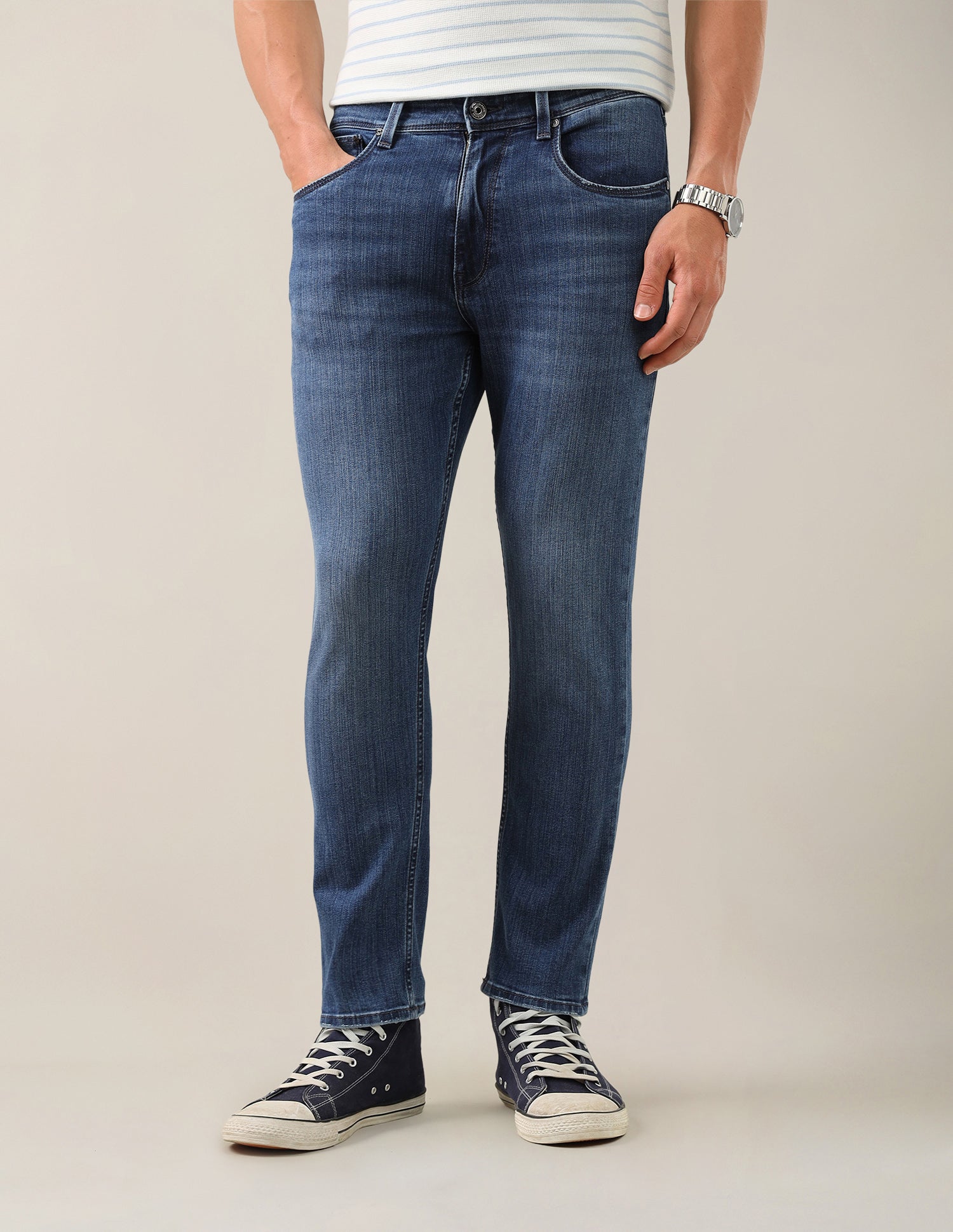 Cole Comfort Cropped Fit Blue Jeans Blue - U.S. Polo Assn. India | Large