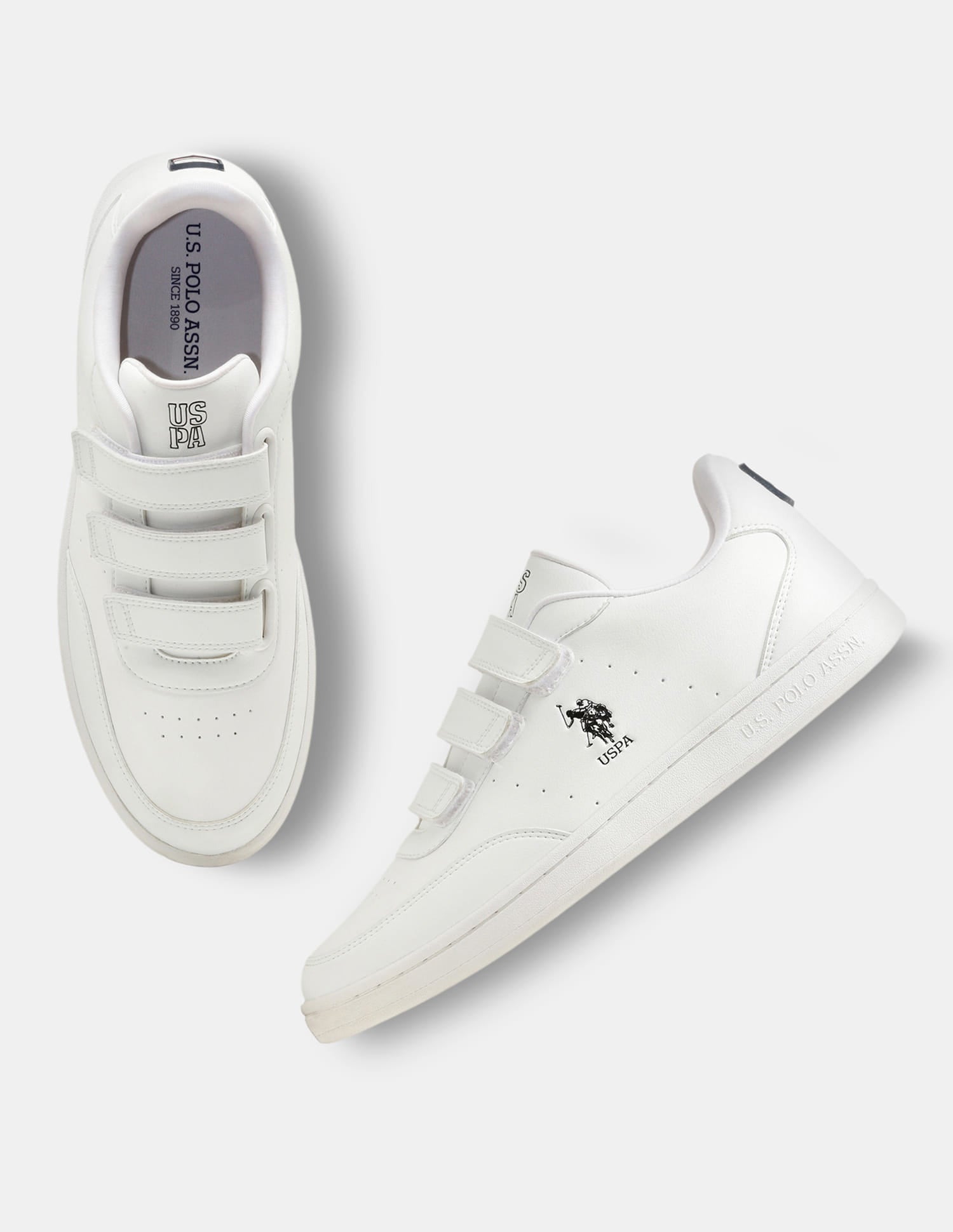 Men Elio Velcro Sneakers White - U.S. Polo Assn. India | Large