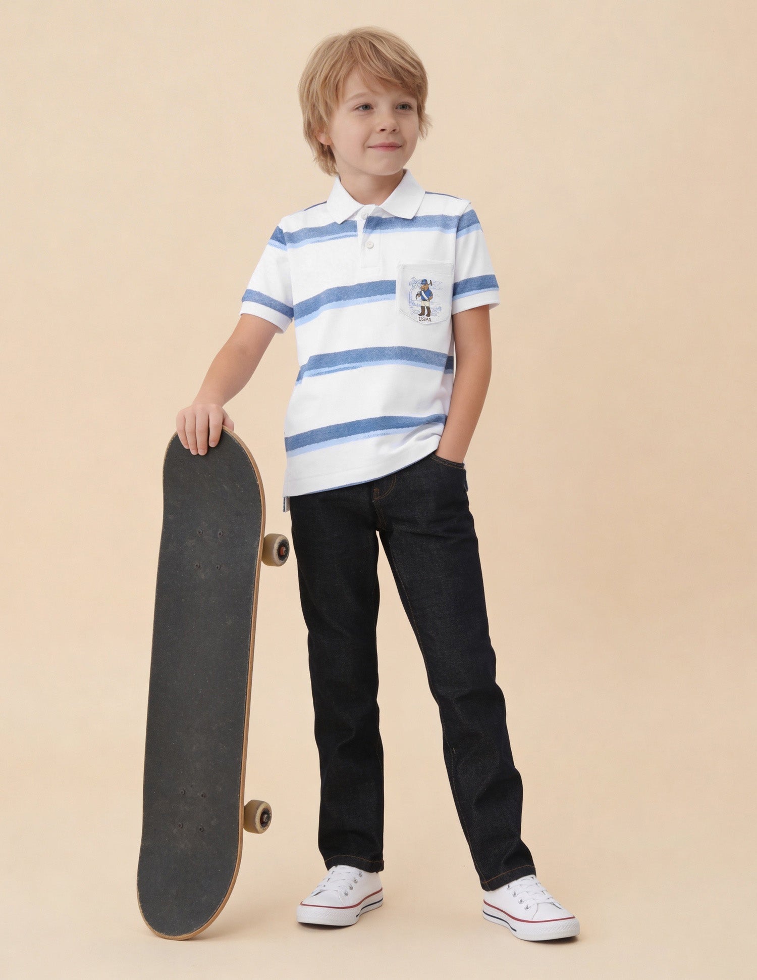 Horizontal Striped Regular Fit Polo Shirt