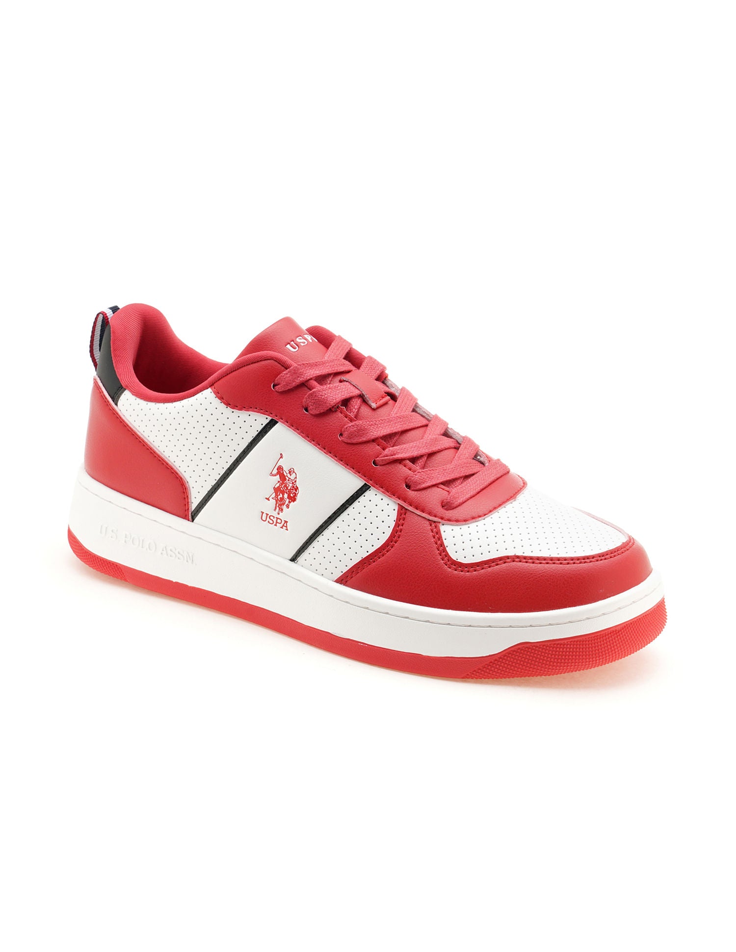Men Reggie Red Retro Court Sneakers Red - U.S. POLO ASSN. | Large
