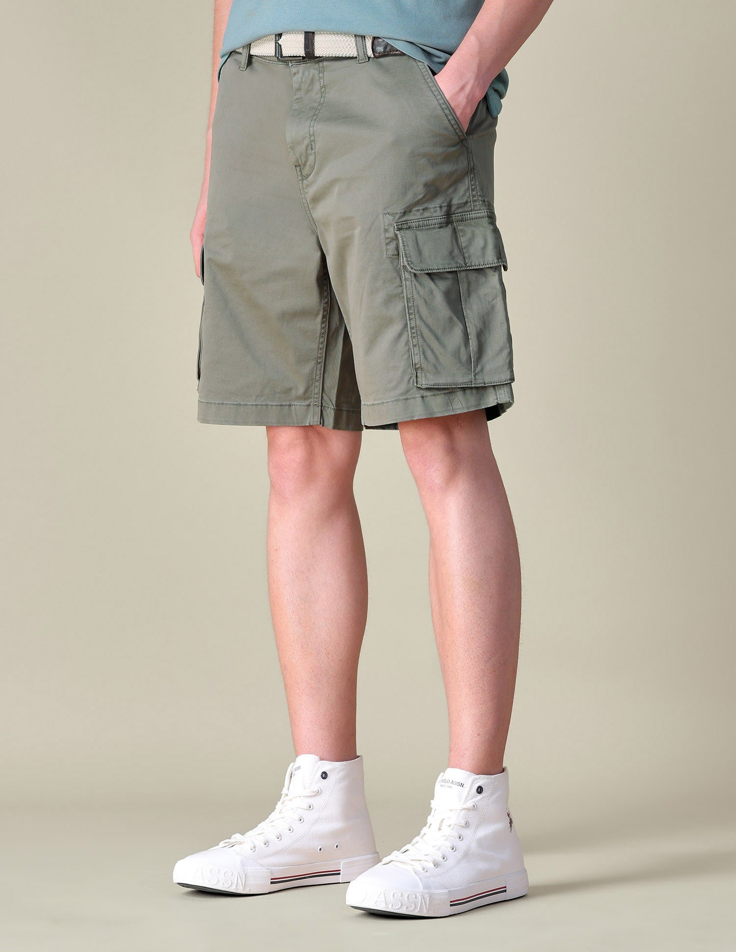 Mid Rise Cargo Shorts