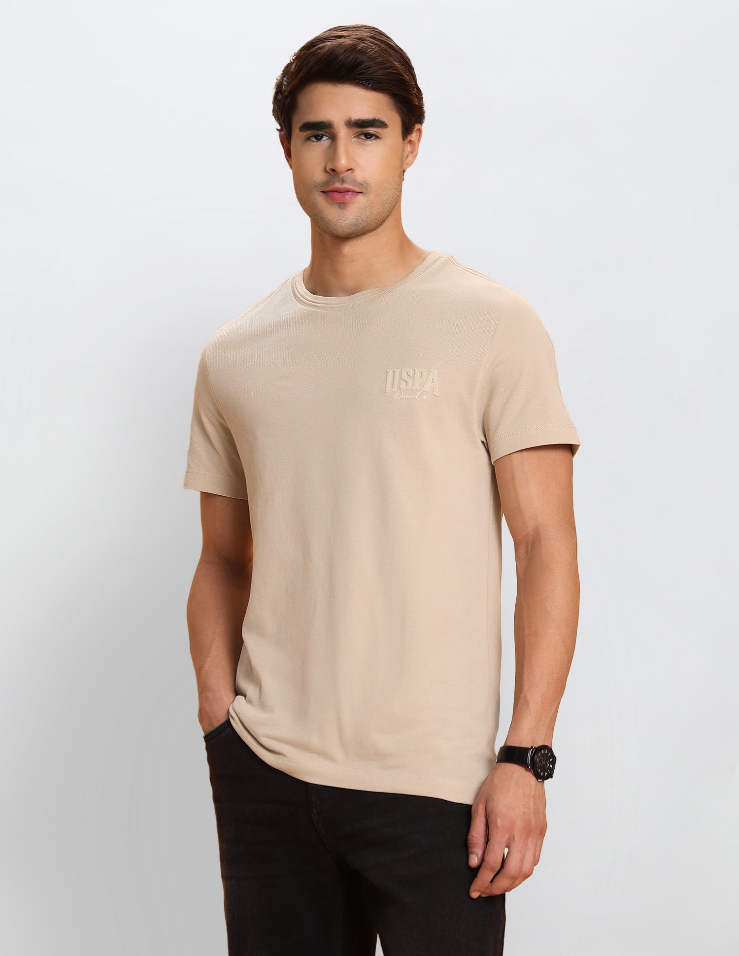 Textured Pure Cotton T-Shirt