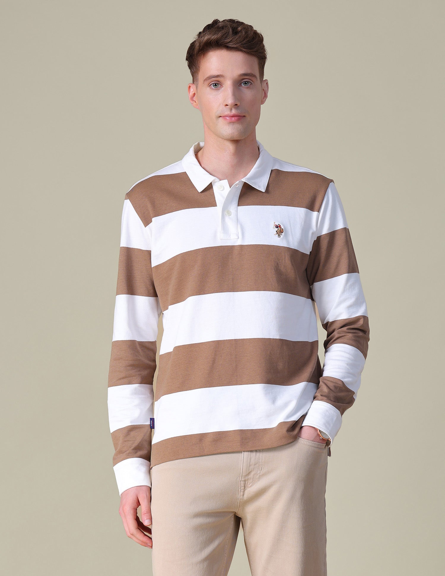 Horizontal Striped Slim Fit Polo Shirt