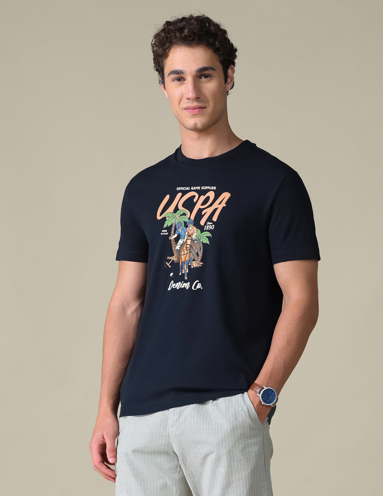 Graphic Brand Printed Slim Fit T-Shirt