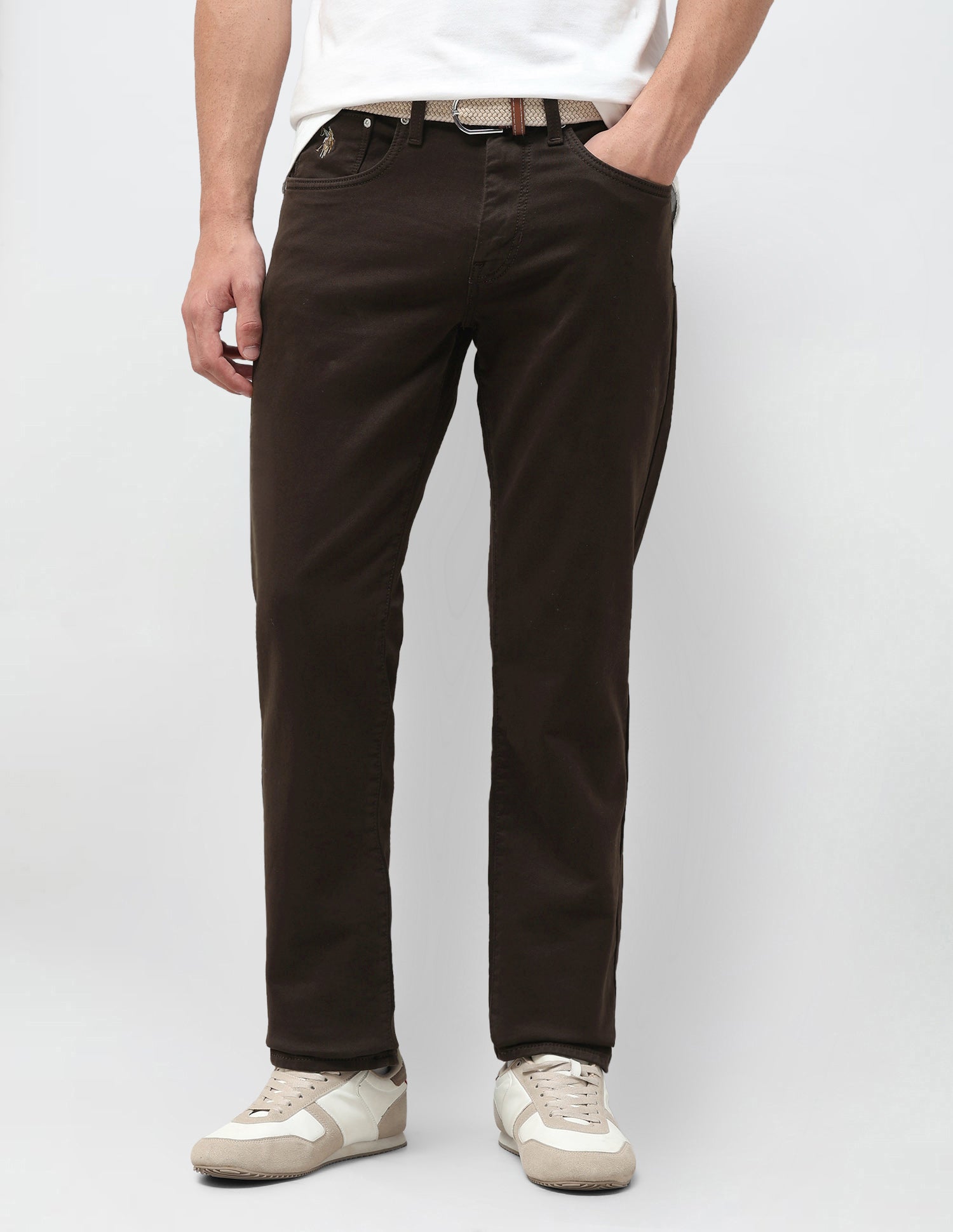 Harold Slim Straight Fit Brown Jeans Choco - U.S. Polo Assn. India | Large