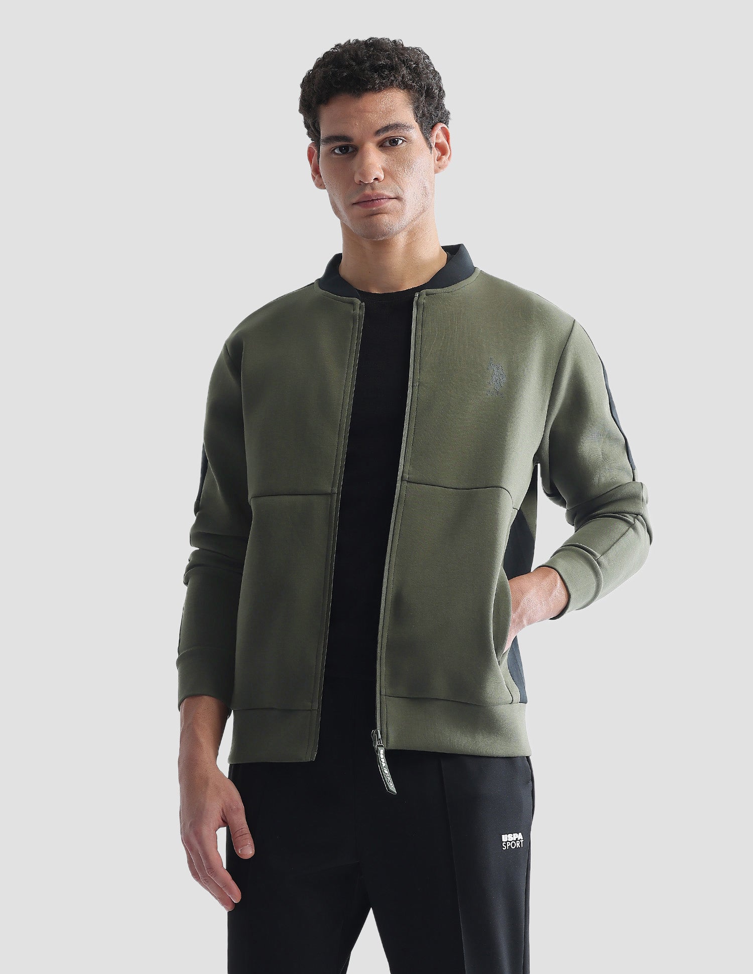 Slim Fit Zipper Active Sweatshirt