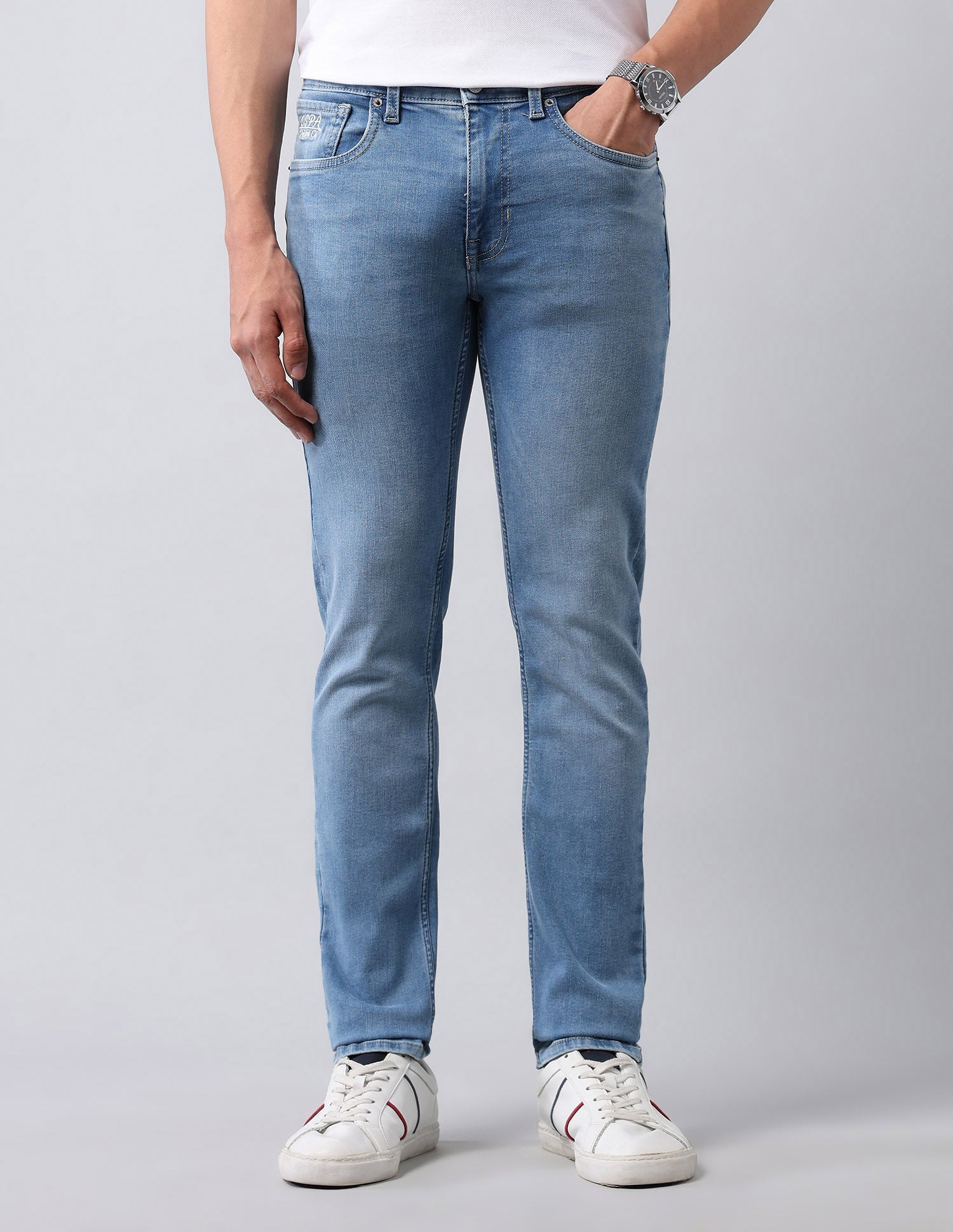Regallo Skinny Fit Blue Jeans Light Blue - U.S. Polo Assn. India | Large