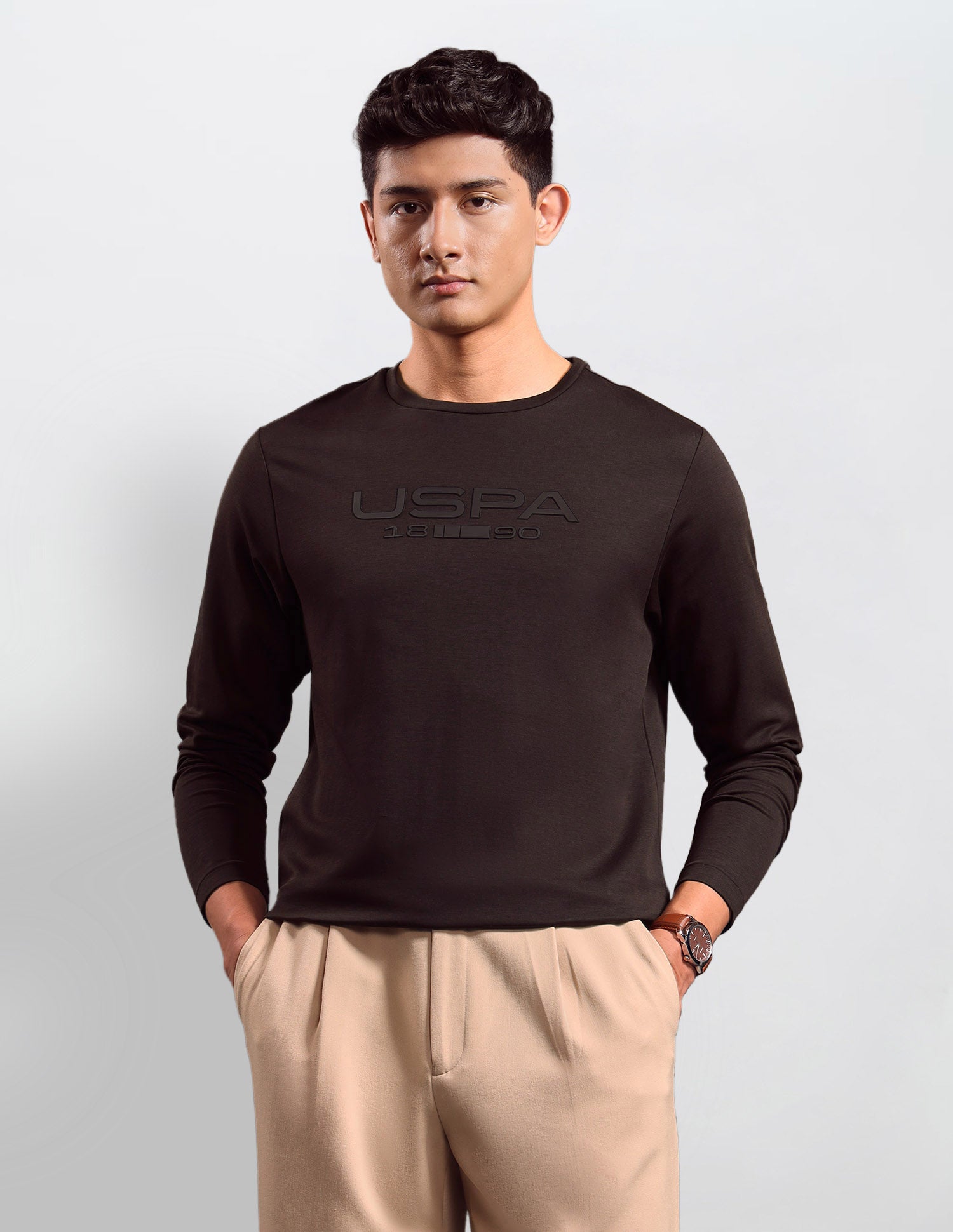Brand Embossed Regular Fit T-shirt