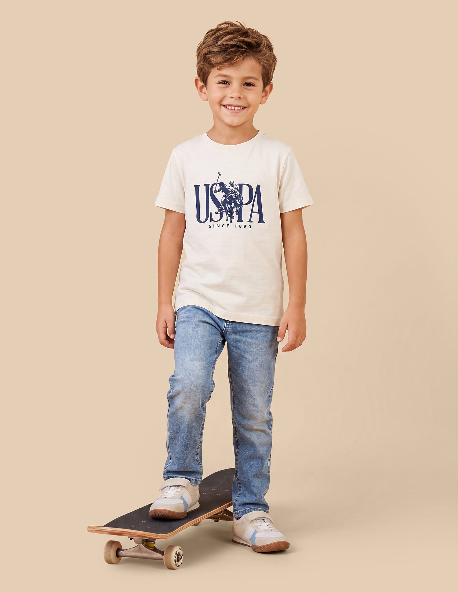 Brand Printed Regular Fit T-Shirt White - U.S. Polo Assn. India | Large
