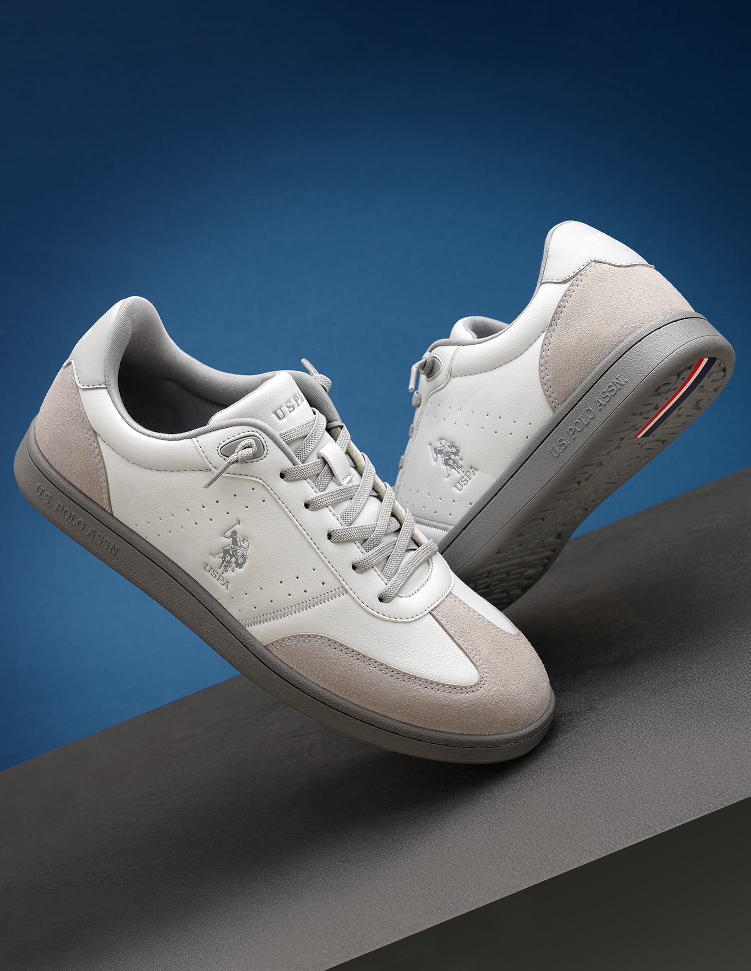 Men Cenik Colourblocked Sneakers Grey - U.S. Polo Assn. India | Large