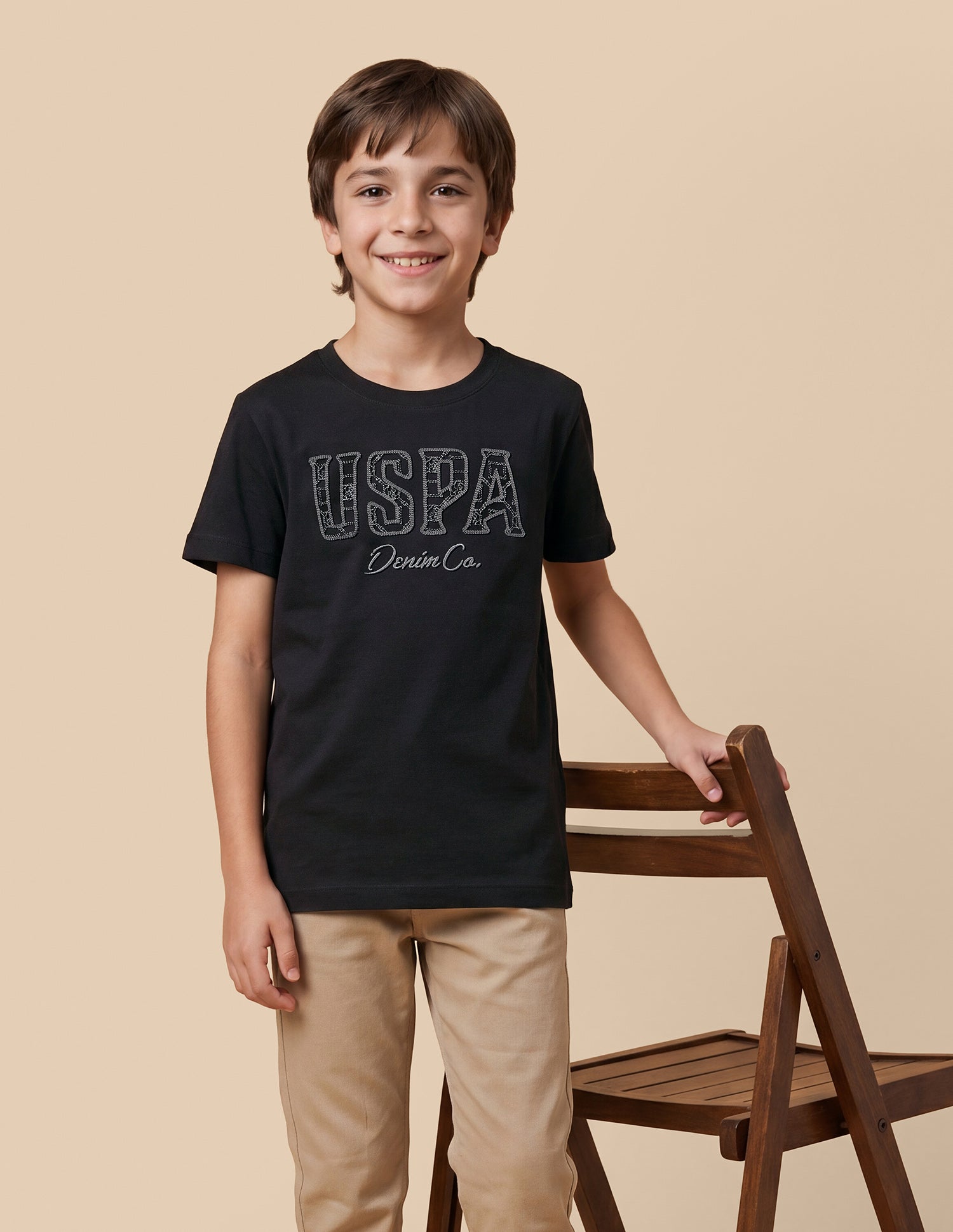 Brand Embroidered Regular Fit T-Shirt