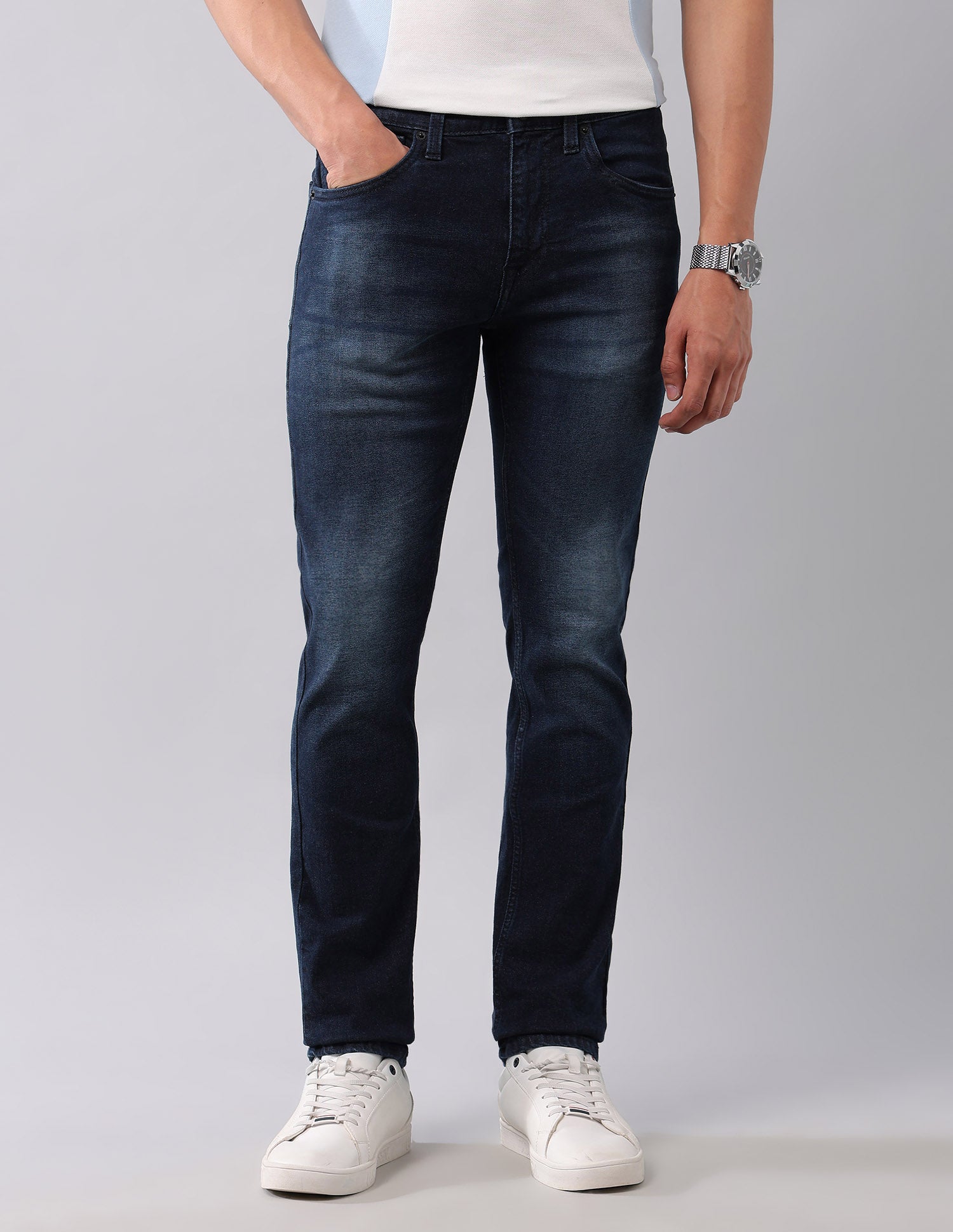 Regallo Skinny Fit Blue Jeans Dark Wash - U.S. Polo Assn. India | Large