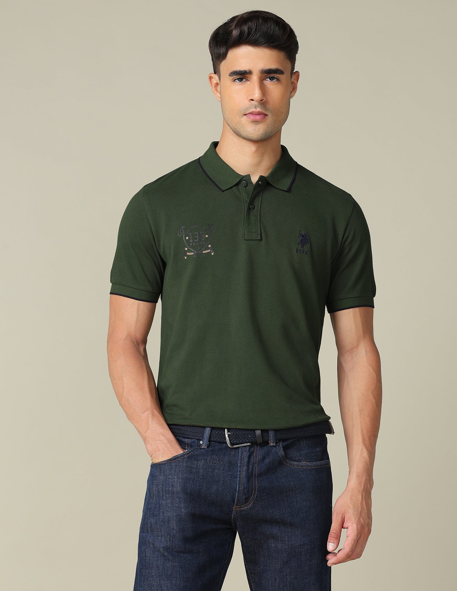 Graphic Printed Regular Fit Polo Shirt