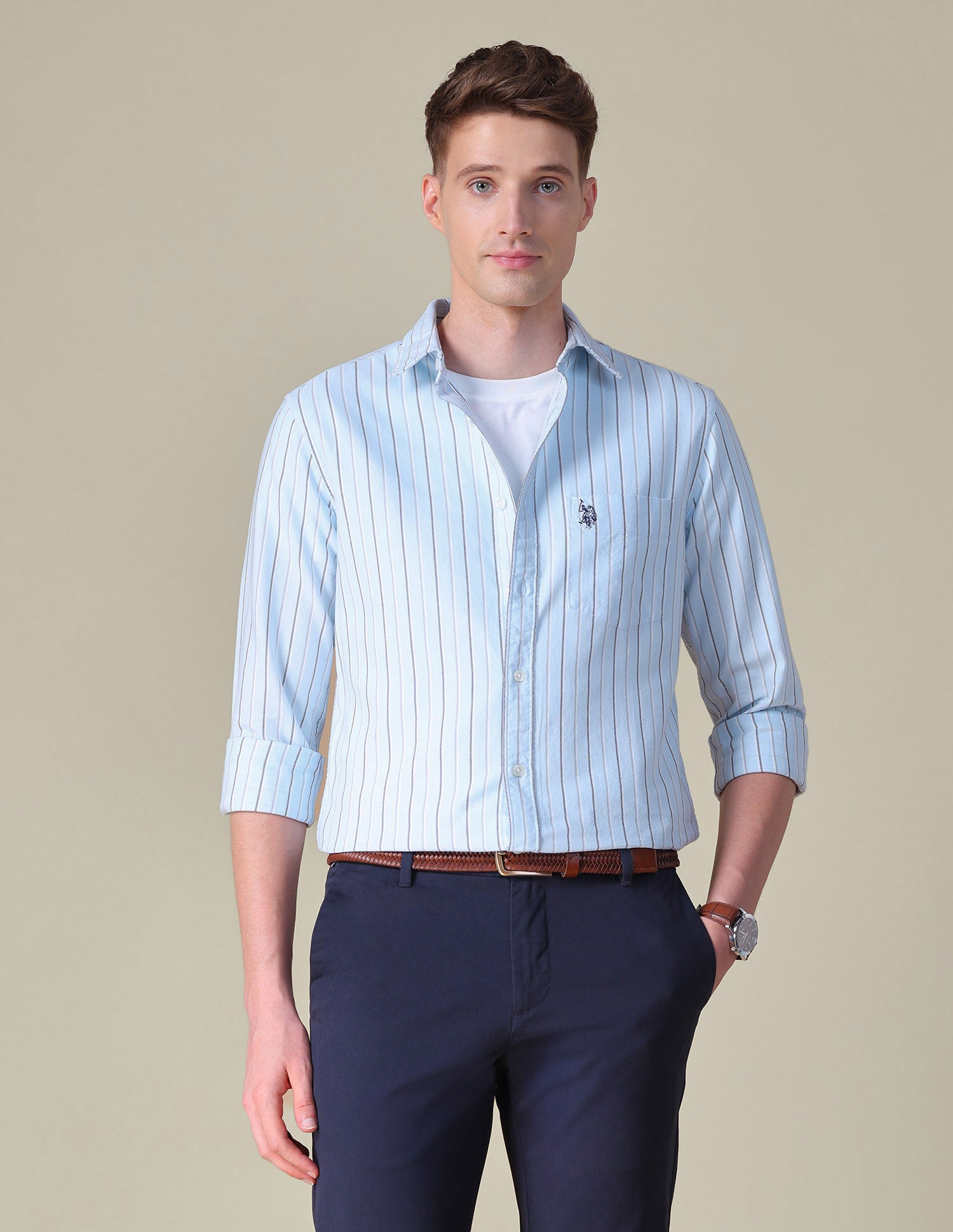 Vertical Striped Tailored Fit Shirt