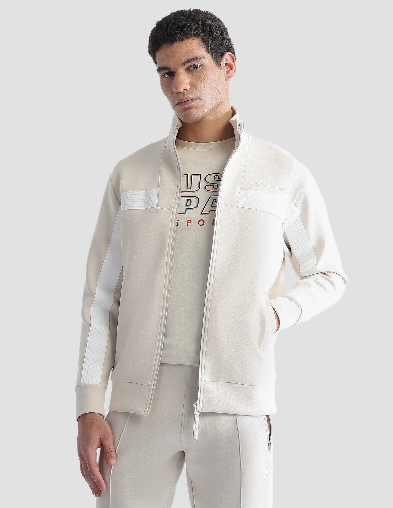 Slim Fit Zipper Active Sweatshirt