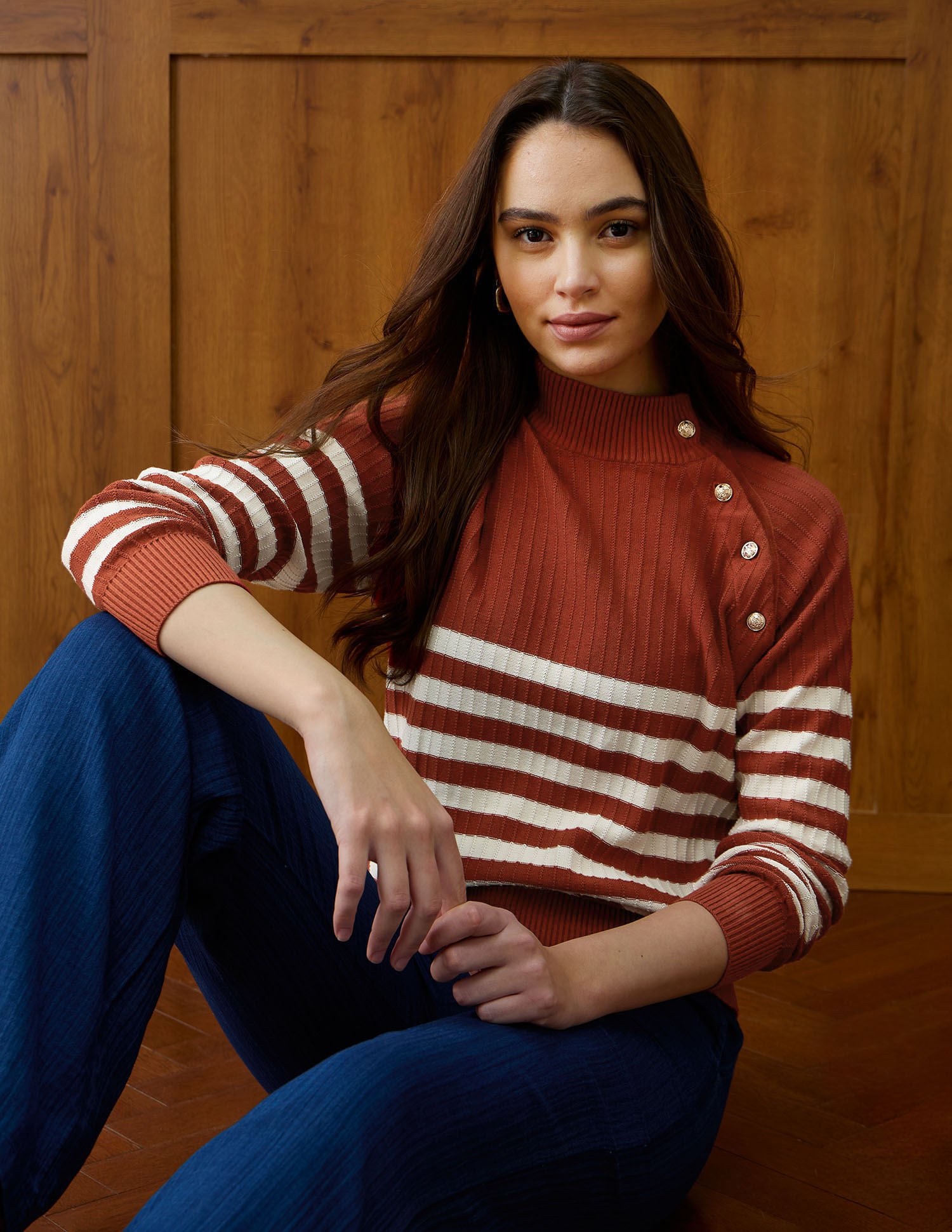 Horizontal Striped Regular Fit Sweater