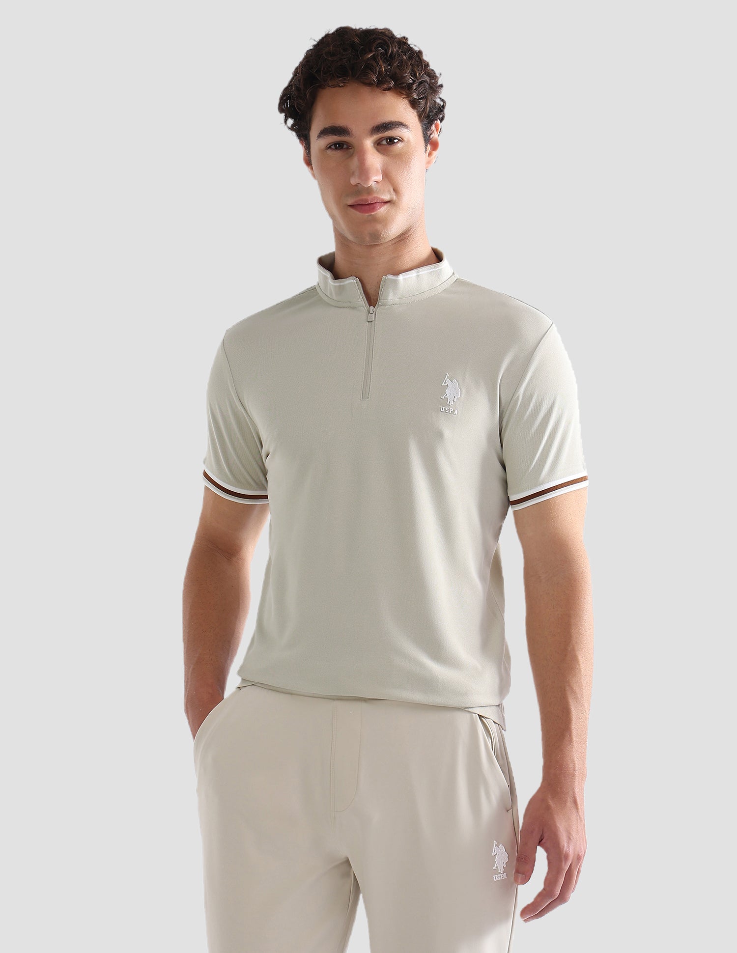 Solid Slim Fit Active Polo Shirt